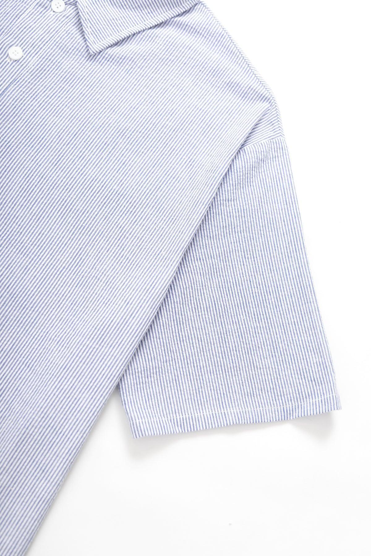 Blacksmith - Short Sleeved Popover Shirt - Blue Seersucker Product Image