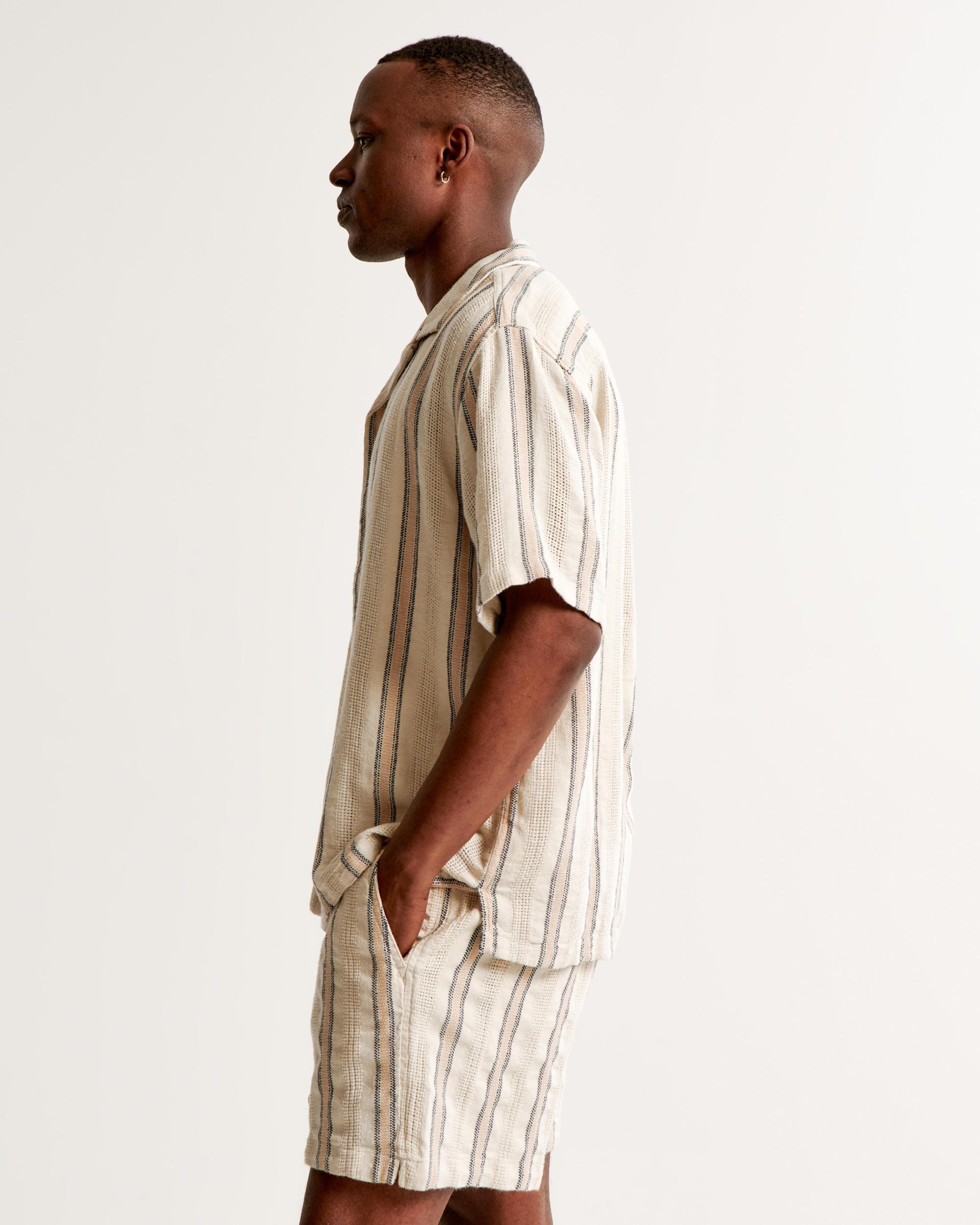 Camp Collar Linen-Blend Shirt Product Image