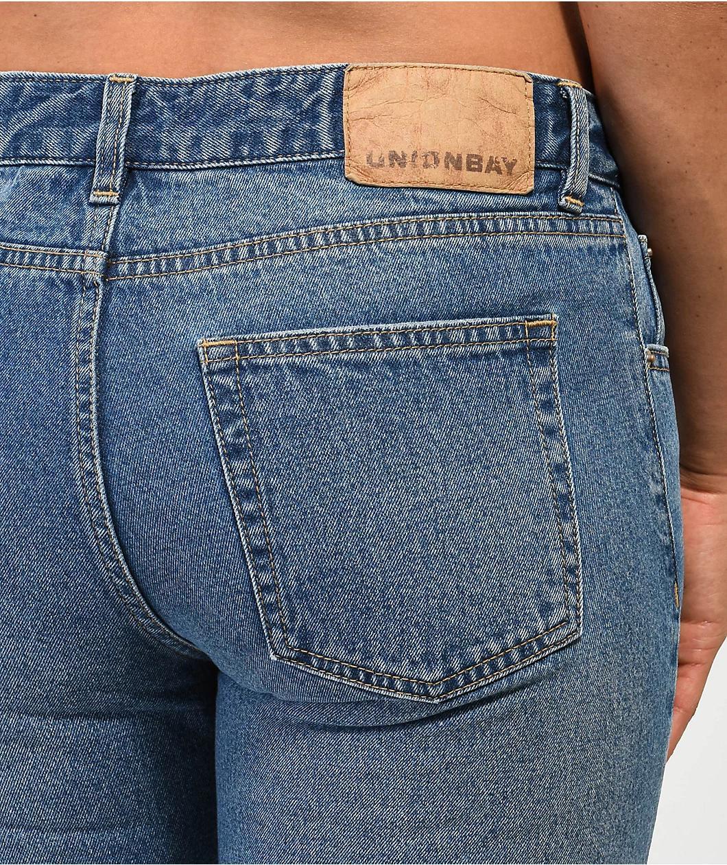 Unionbay Lowrise Straight Leg Blue Jeans Product Image