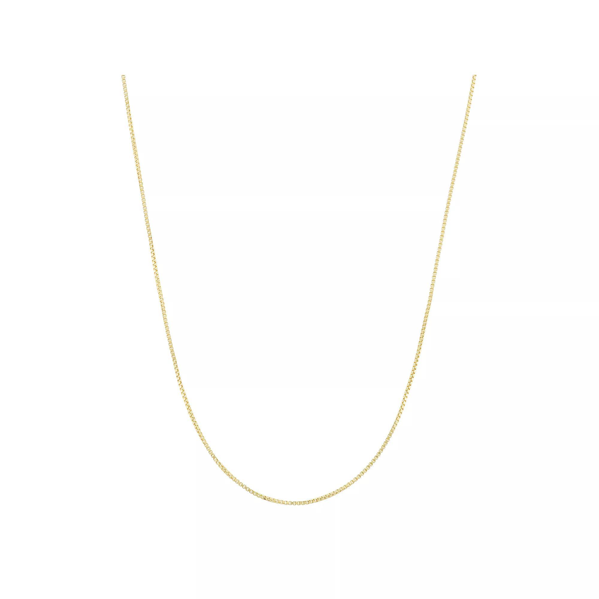 Jordan Blue 14k Gold-Plated Silver Adjustable Box Chain Necklace - 22 in., Women's, Size: 22", Yellow Product Image