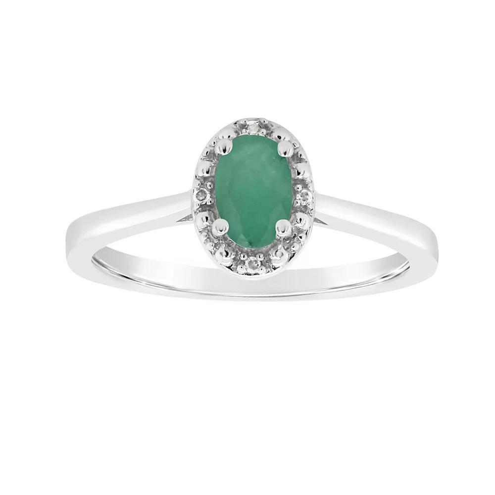 Celebration Gems Sterling Silver Pear Shaped Genuine Aquamarine Diamond Accent Frame Ring, Women's, Size: 9, Green Product Image
