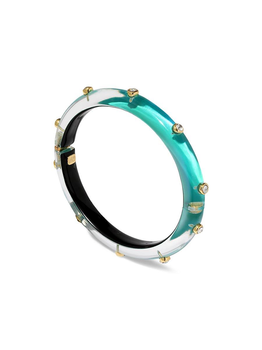 Womens Luminous Lucite 14K-Gold-Plated & Crystal Hinged Bracelet Product Image