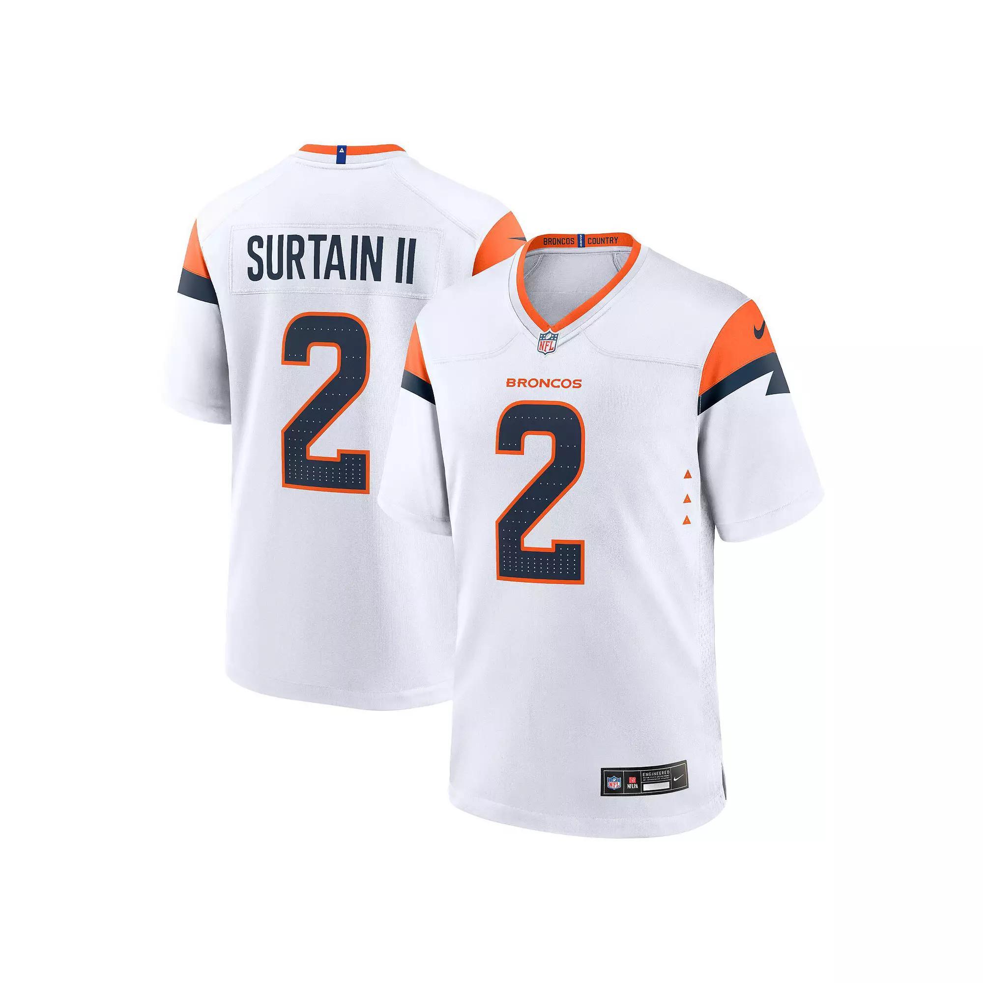 Men's Nike Patrick Surtain II White Denver Broncos Mile High Collection Game Jersey, Size: 3XL Product Image