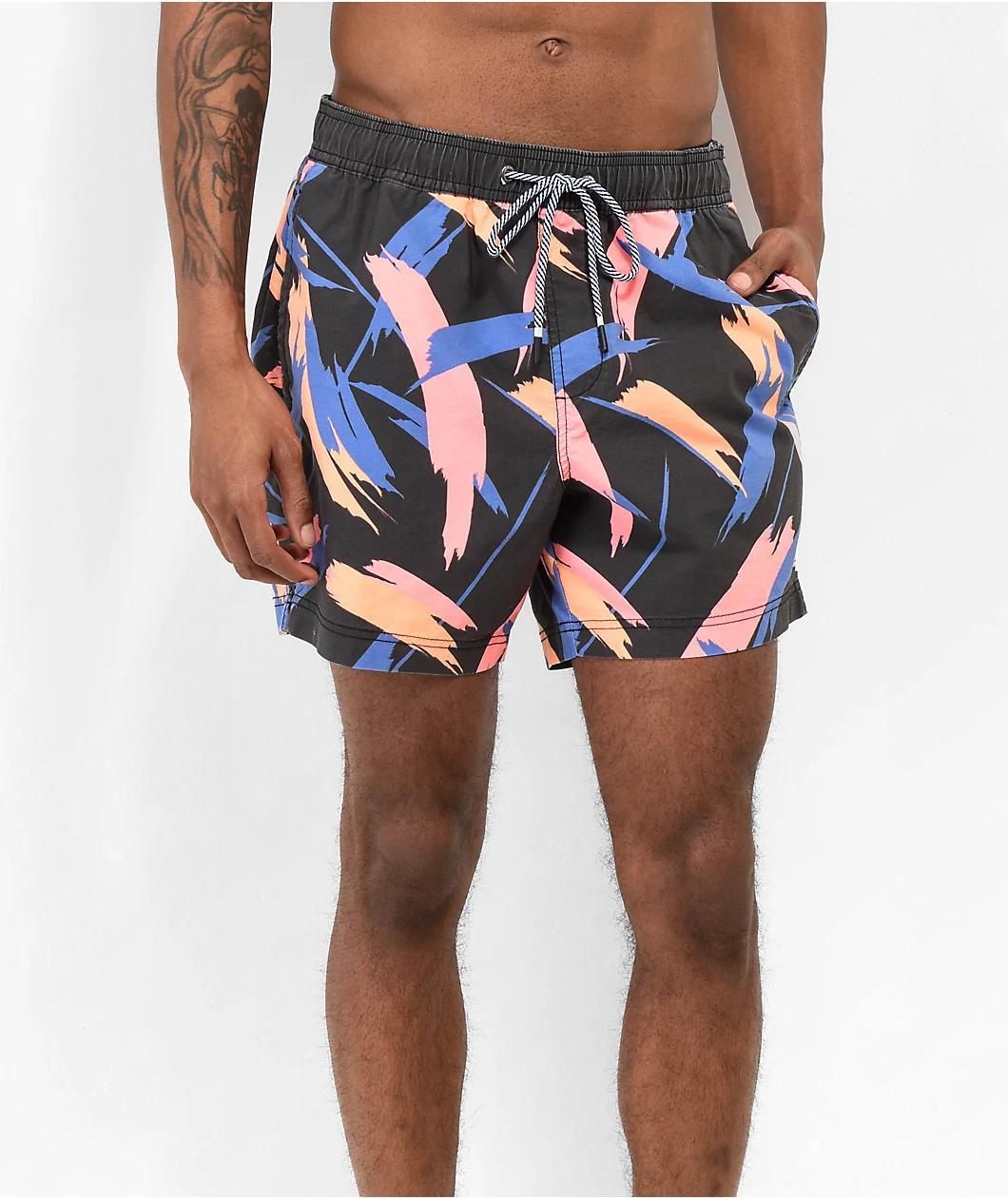 Party Pants Stroker Black, Orange & Blue Board Shorts Product Image