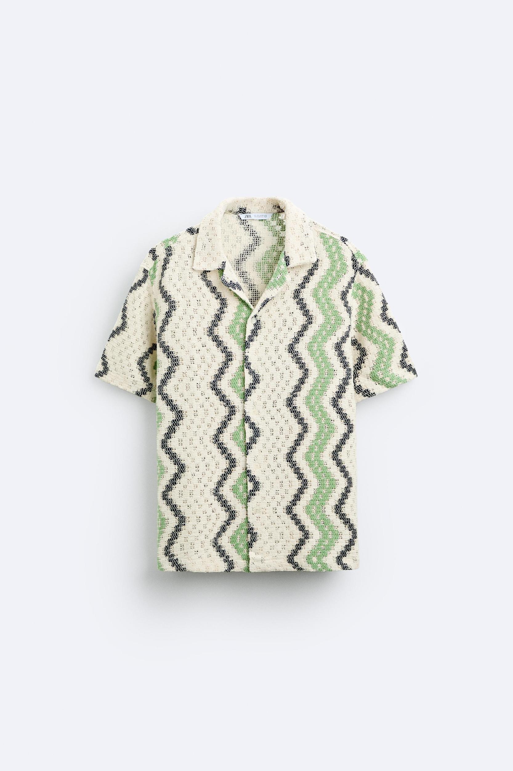 GEOMETRIC CROCHET SHIRT Product Image