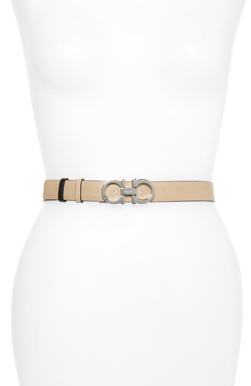 Womens Gancini Adjustable Cut-to-Size Reversible Hammered Leather Belt Product Image