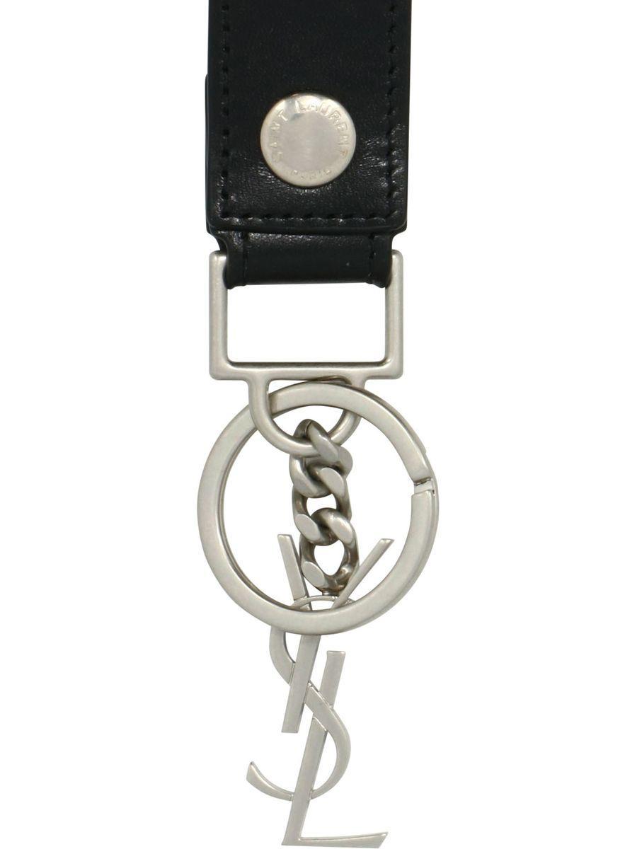 SAINT LAURENT Cassandre Keyring In Black Product Image