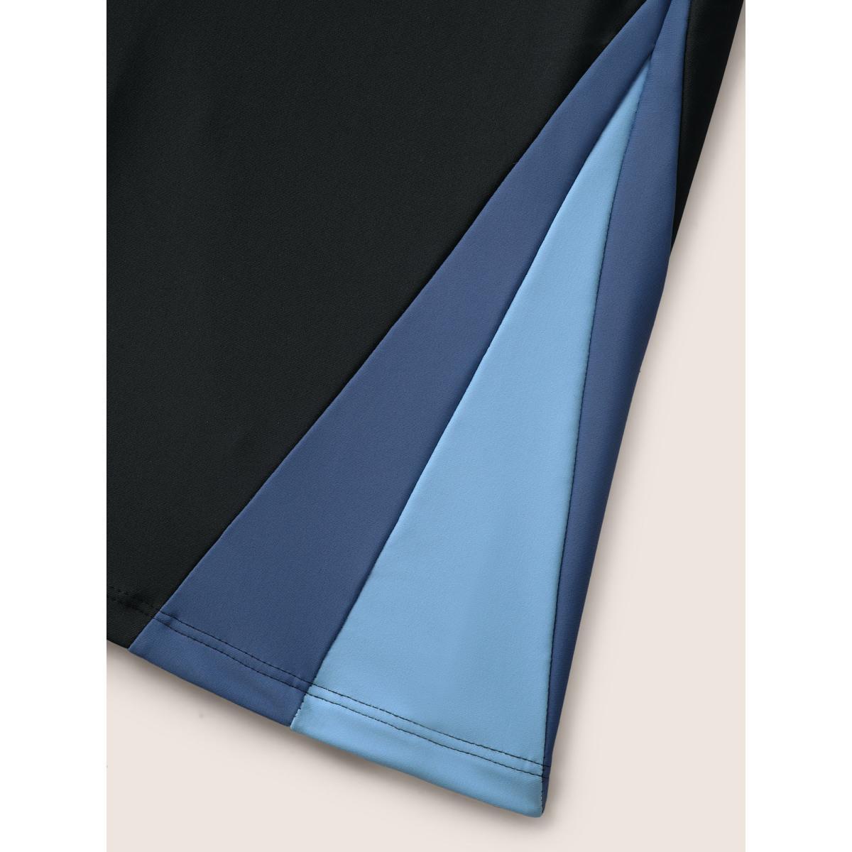 Plus Size Colorblock Contrast Patchwork High Rise Swim Bottom Women's Swimwear Black Beach Contrast High stretch Skinny High Rise Curve Swim Bottoms BloomChic 10/M Product Image