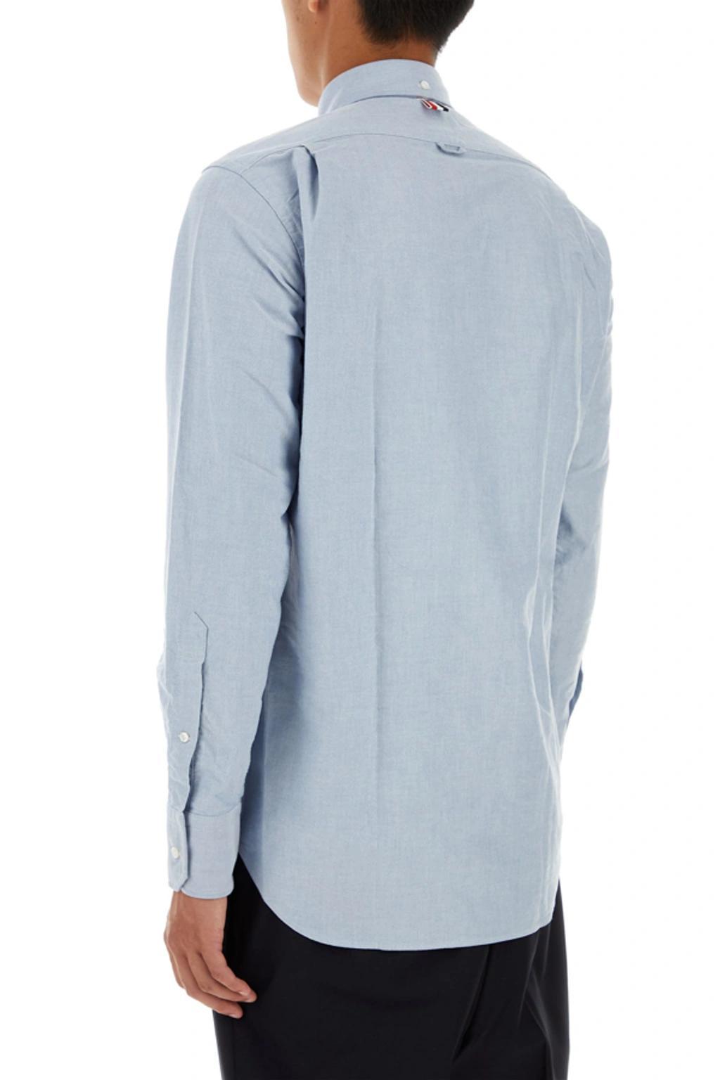 THOM BROWNE Classic Fit Cotton Button-down Shirt In Light Blue Product Image