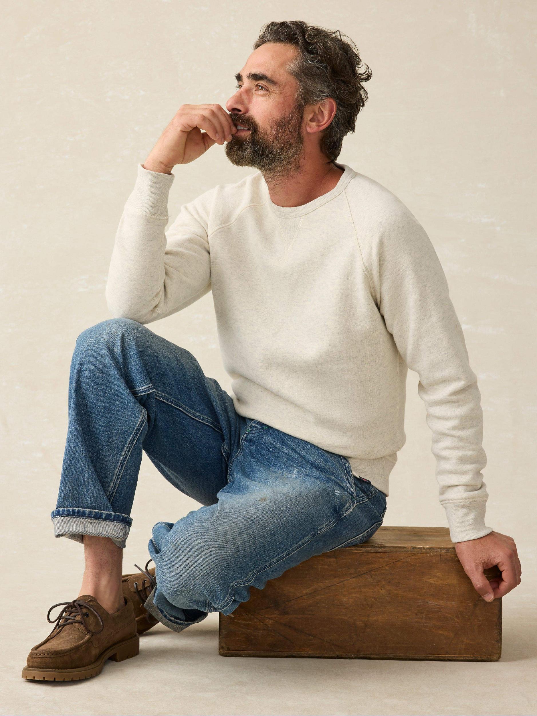 High Standard Fleece Crewneck - Antique Ivory Heather Male Product Image