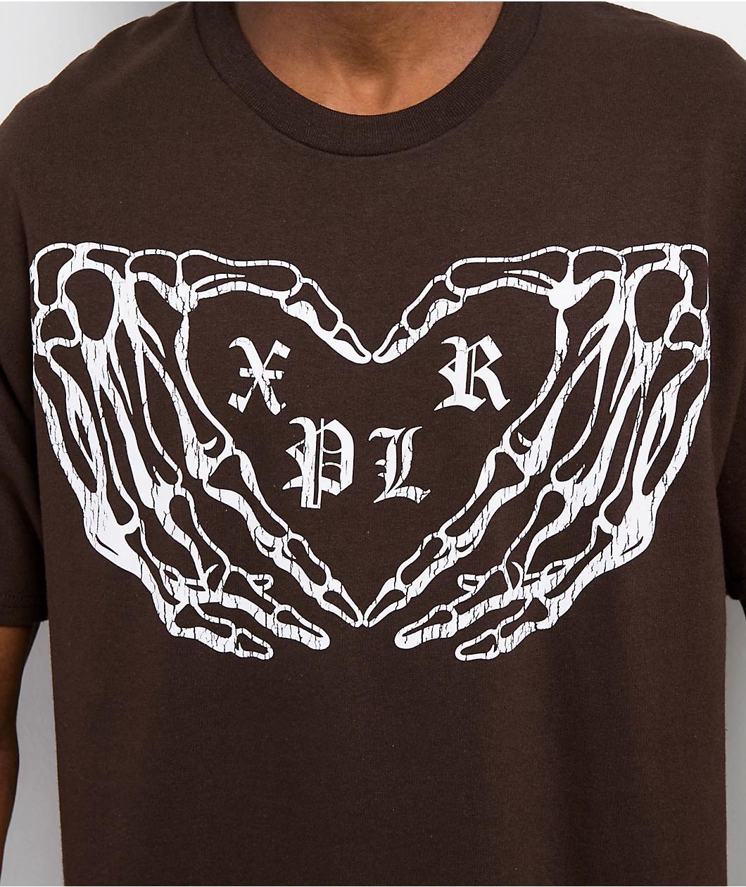 XPLR Hands Brown T-Shirt Product Image