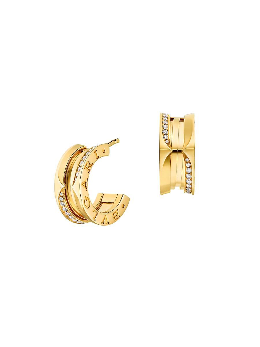 Womens B01 18K Rose Gold & 0.22 TCW Diamond Pav Hoop Earrings Product Image