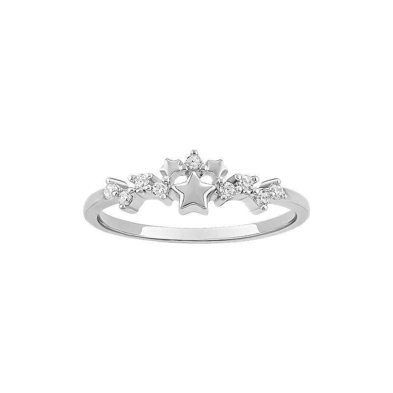 PRIMROSE Sterling Silver Cubic Zirconia Cluster Ring, Women's, Size: 7, Sterling Silver White Product Image