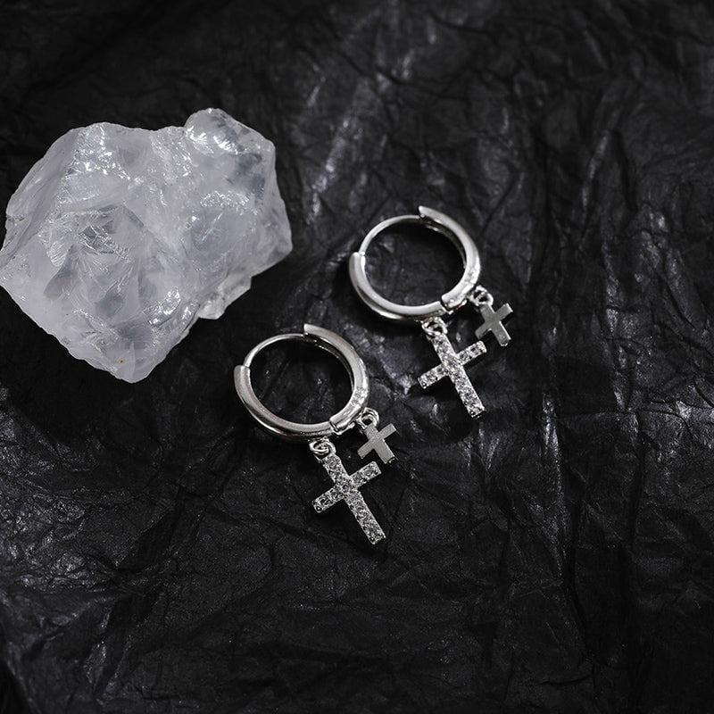 DANGLE CROSS EARRINGS (PAIR) Product Image