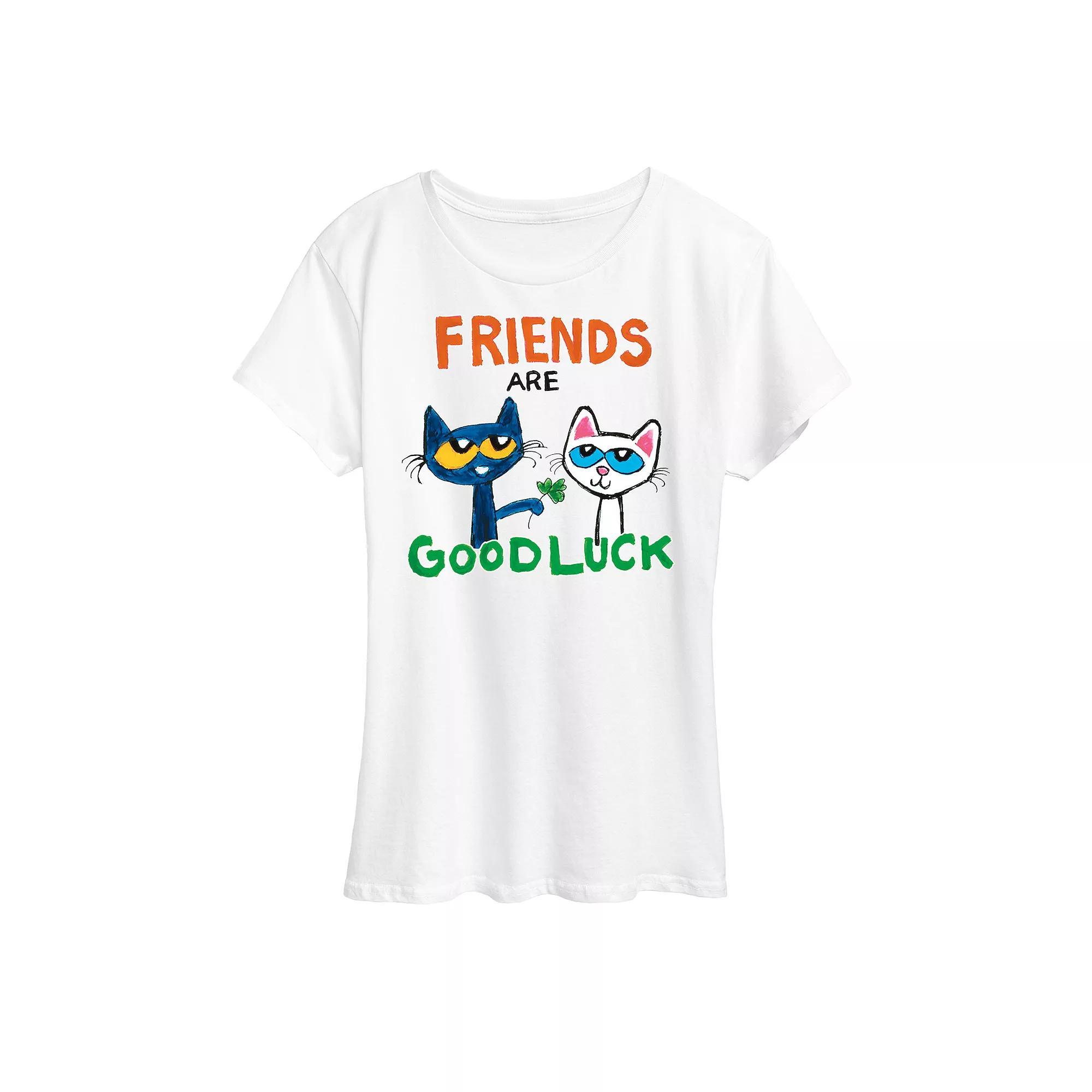 Womens Pete The Cat Friends Are Good Luck Graphic Tee Product Image