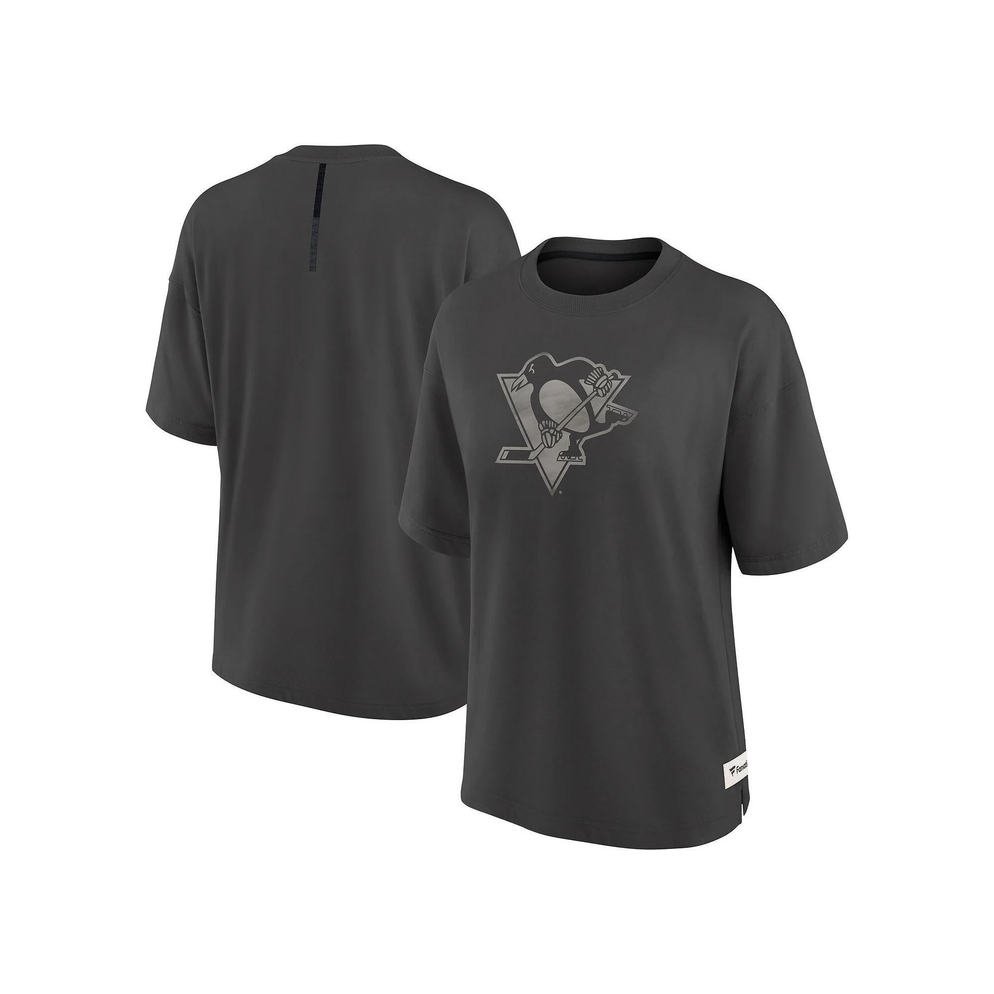 Women's Fanatics Charcoal Vegas Golden Knights Oversized Elements Raw Edge Future Ground T-Shirt, Size: Medium, Lvk Charco Product Image