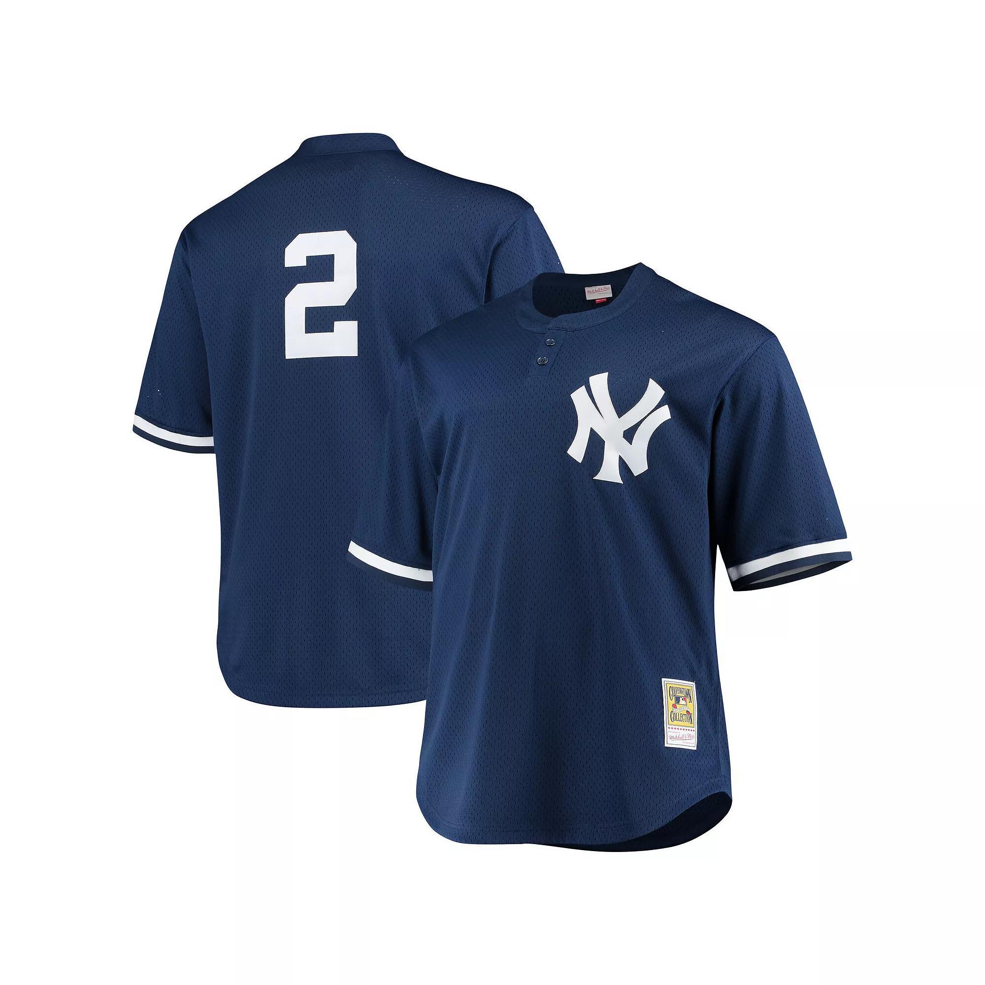 Men's Mitchell & Ness Derek Jeter Navy New York Yankees Big & Tall Batting Practice Replica Player Jersey, Size: 2XLT, Blue Product Image