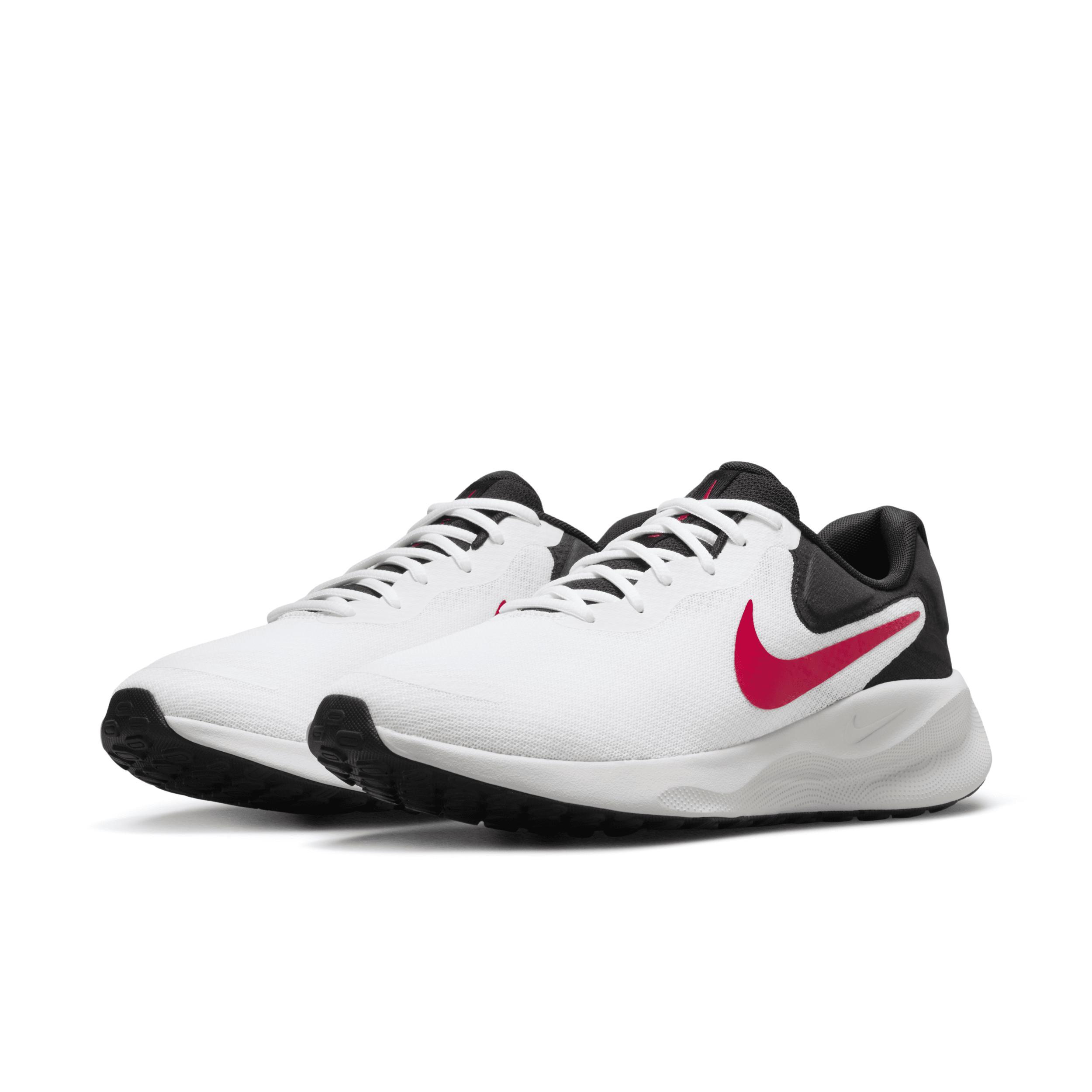 Nike Revolution 7 Men's Road Running Shoes, Size: 11, White Red Black Product Image