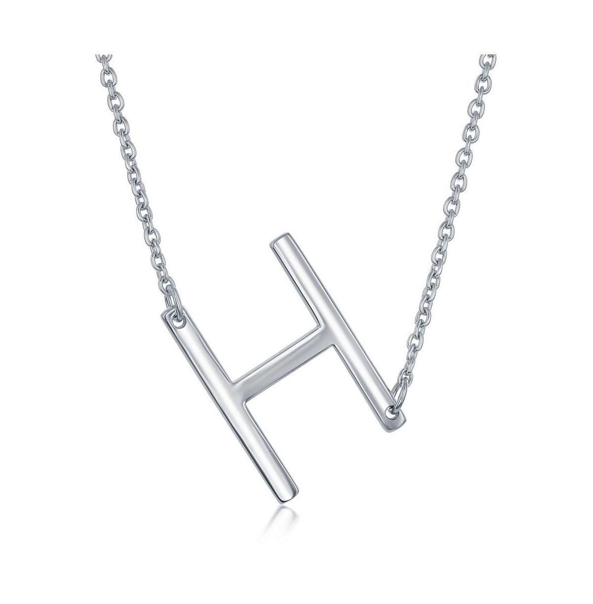 Sterling Silver Sideways Initial Necklace, Women's, Size: 16-18" ADJ, Sterling P Product Image