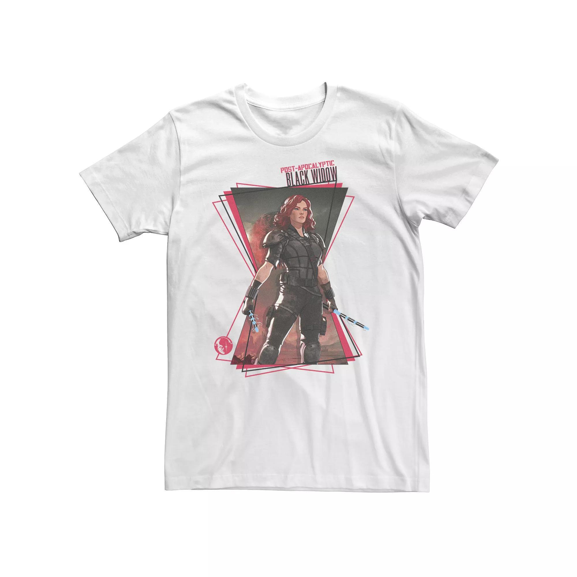Men's Marvel What If Black Widow Hourglass Tee, Size: XS, White Product Image