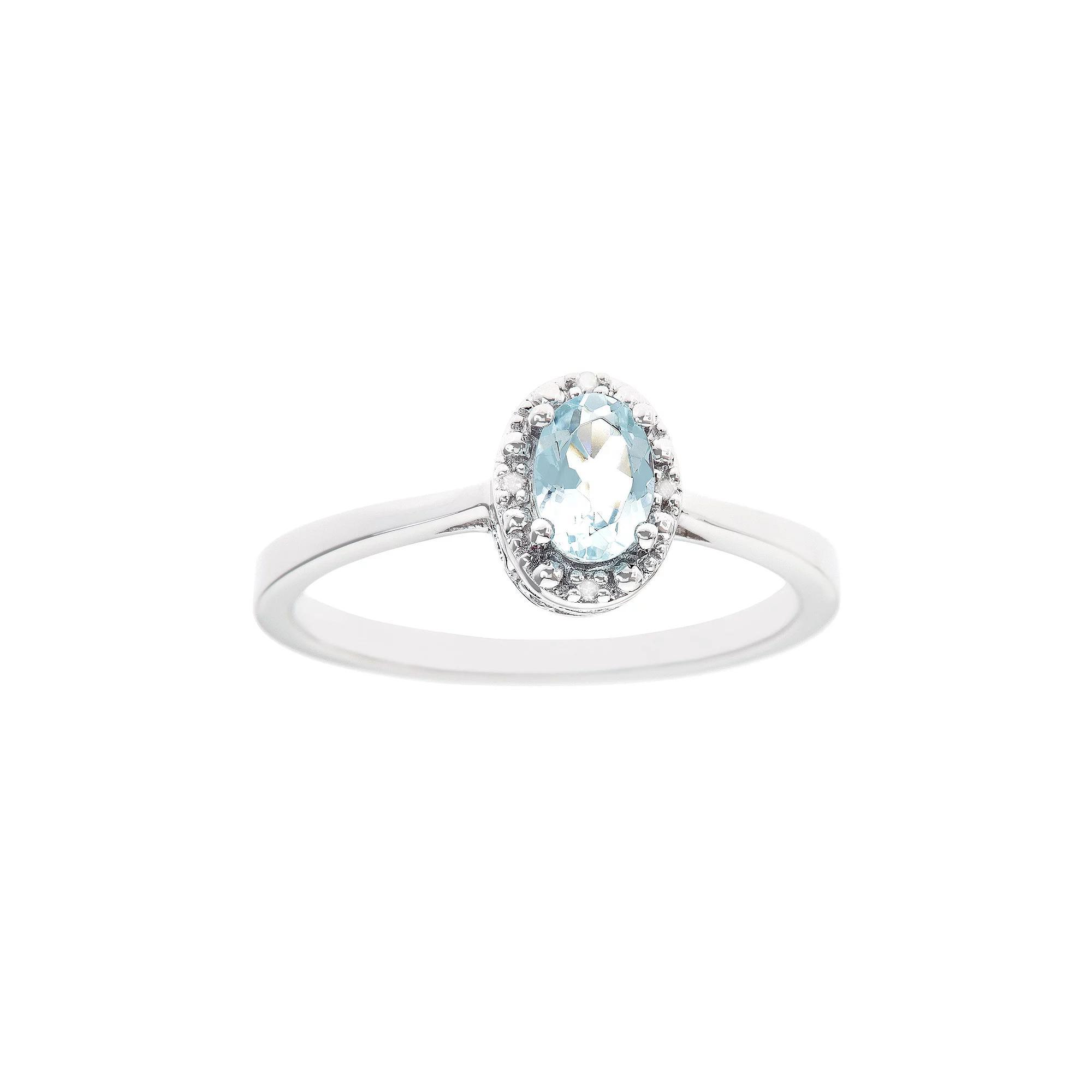 Celebration Gems Sterling Silver Oval Genuine Citrine Diamond Accent Frame Ring, Womens Product Image