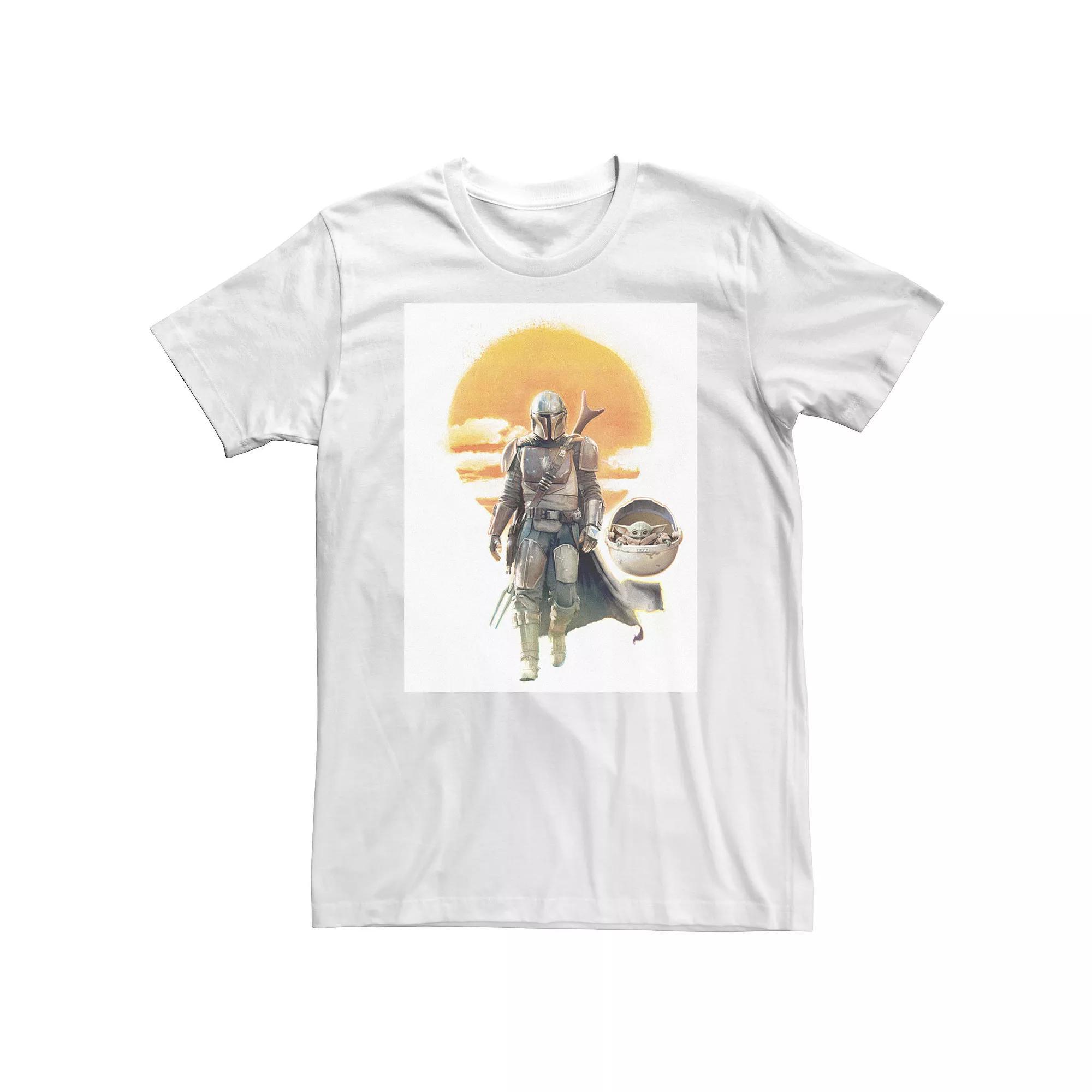 Big & Tall Star Wars The Mandalorian The Child Sunset Walk Portrait Tee, Men's, Size: XL Tall, White Product Image