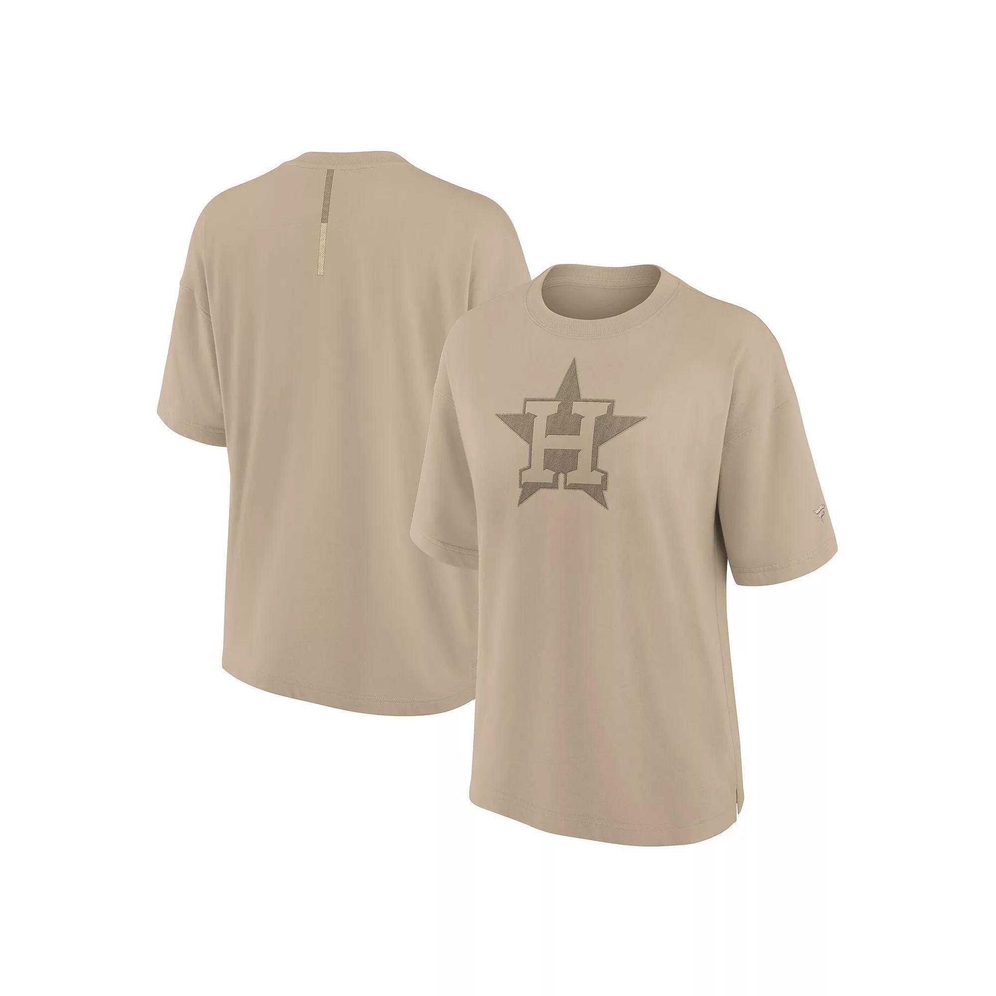Women's Fanatics Khaki Houston Astros Elements Oversized T-Shirt, Size: XL, Beig K Product Image