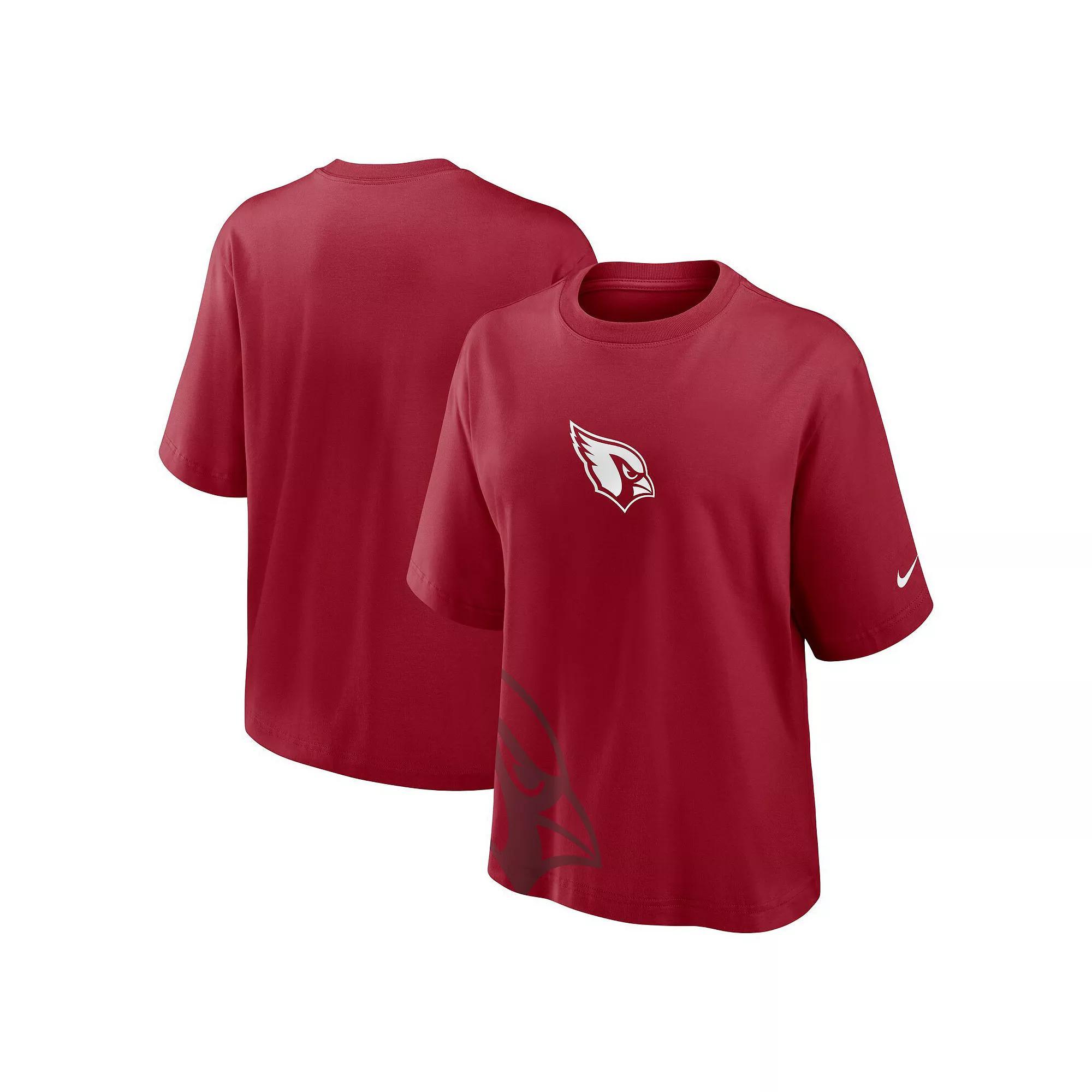 Women's Nike Cardinal Arizona Cardinals Boxy T-Shirt, Size: Small, Red Product Image
