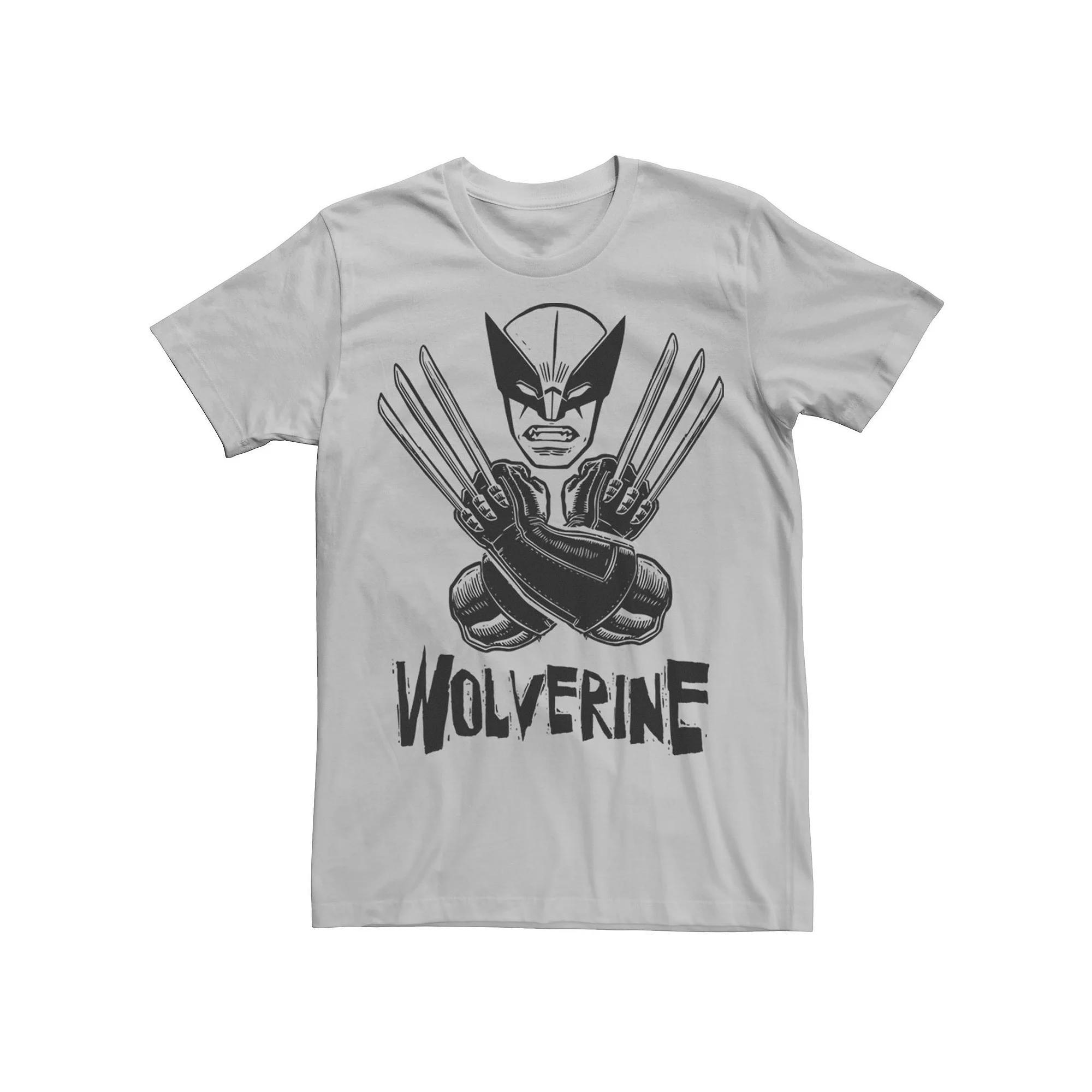 Men's Marvel Wolverine Crossed Arms Tee, Size: Medium, Silver Product Image