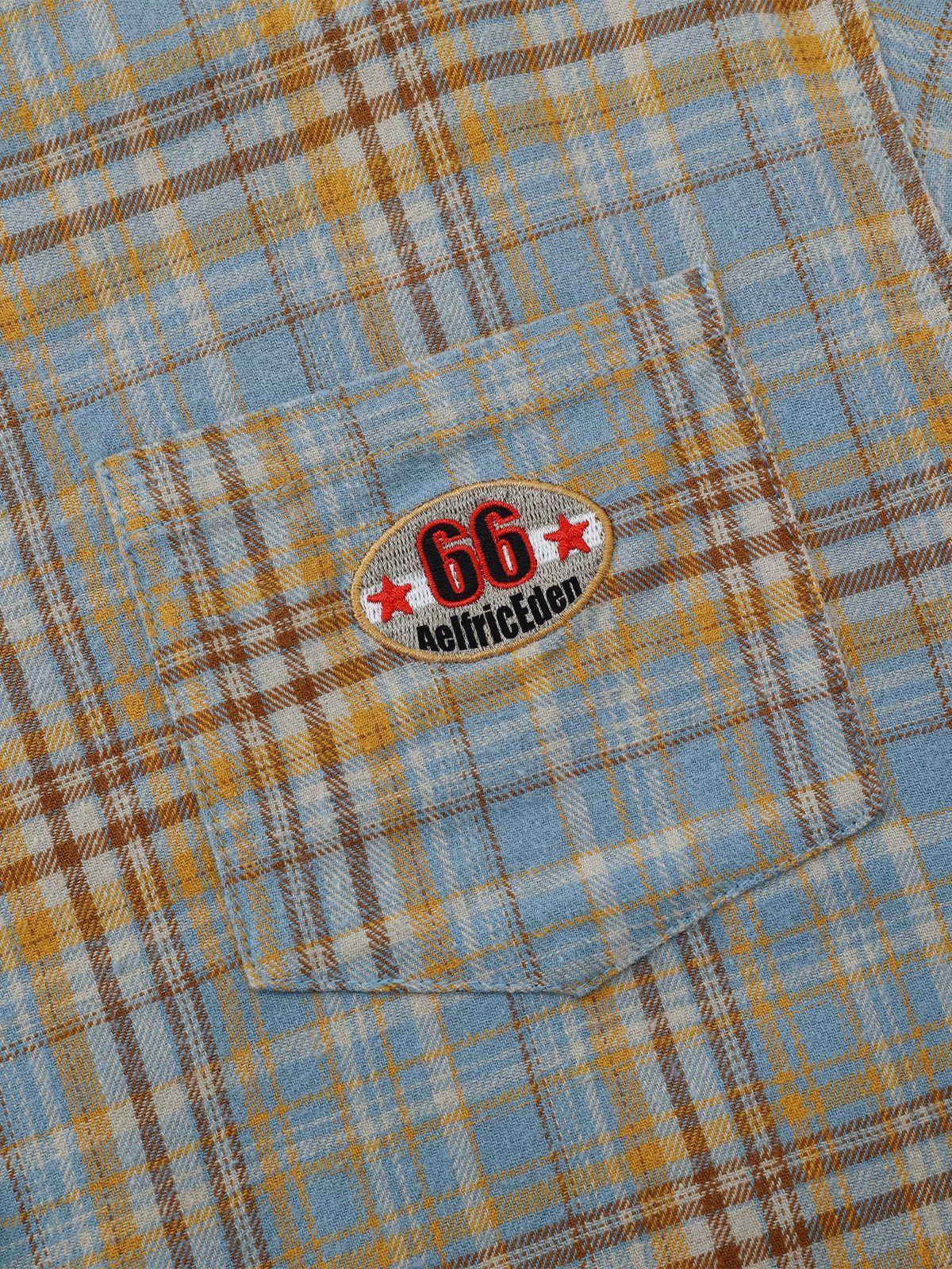 [Pre-Order] Aelfric Eden Gradient Plaid Pocket Short Sleeve Shirt Product Image