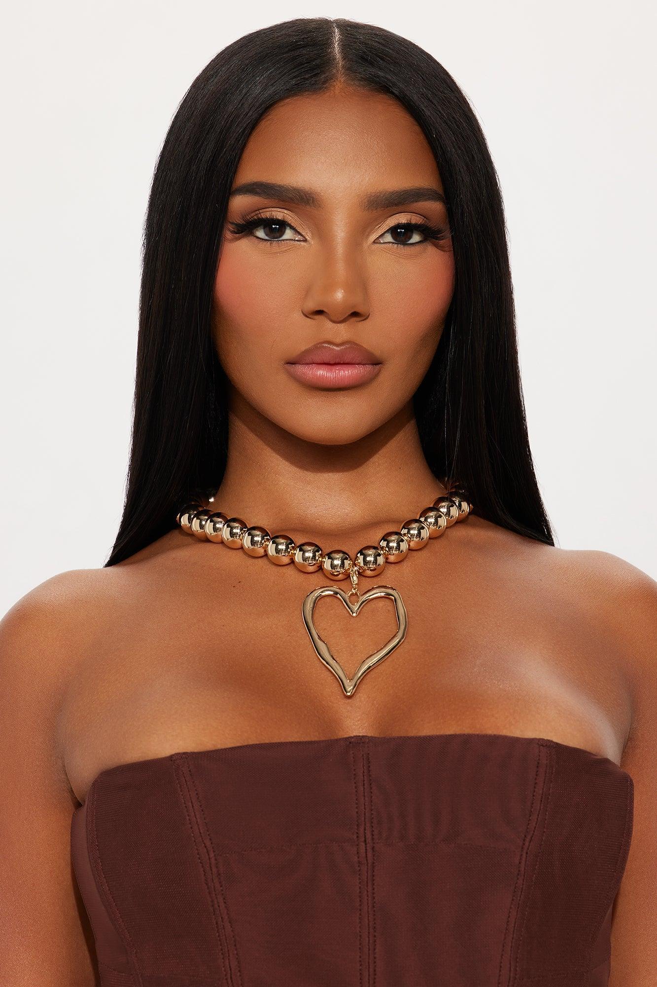 Jolie Hearts Pendant Necklaces - Gold Female Product Image