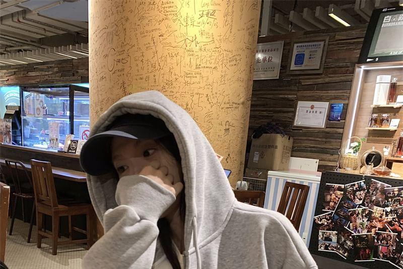 Dog Embroidered Zip-Up Hoodie Product Image