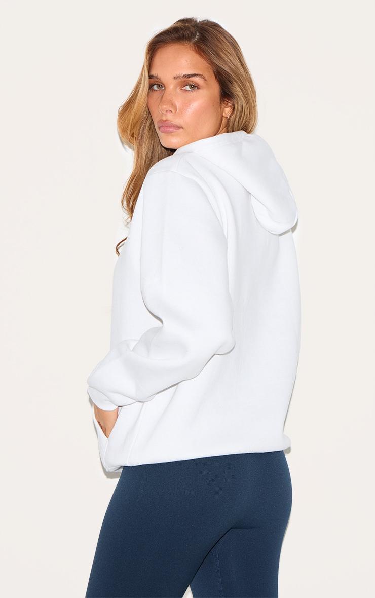 White Oversized Fit Sweat Hoodie Product Image