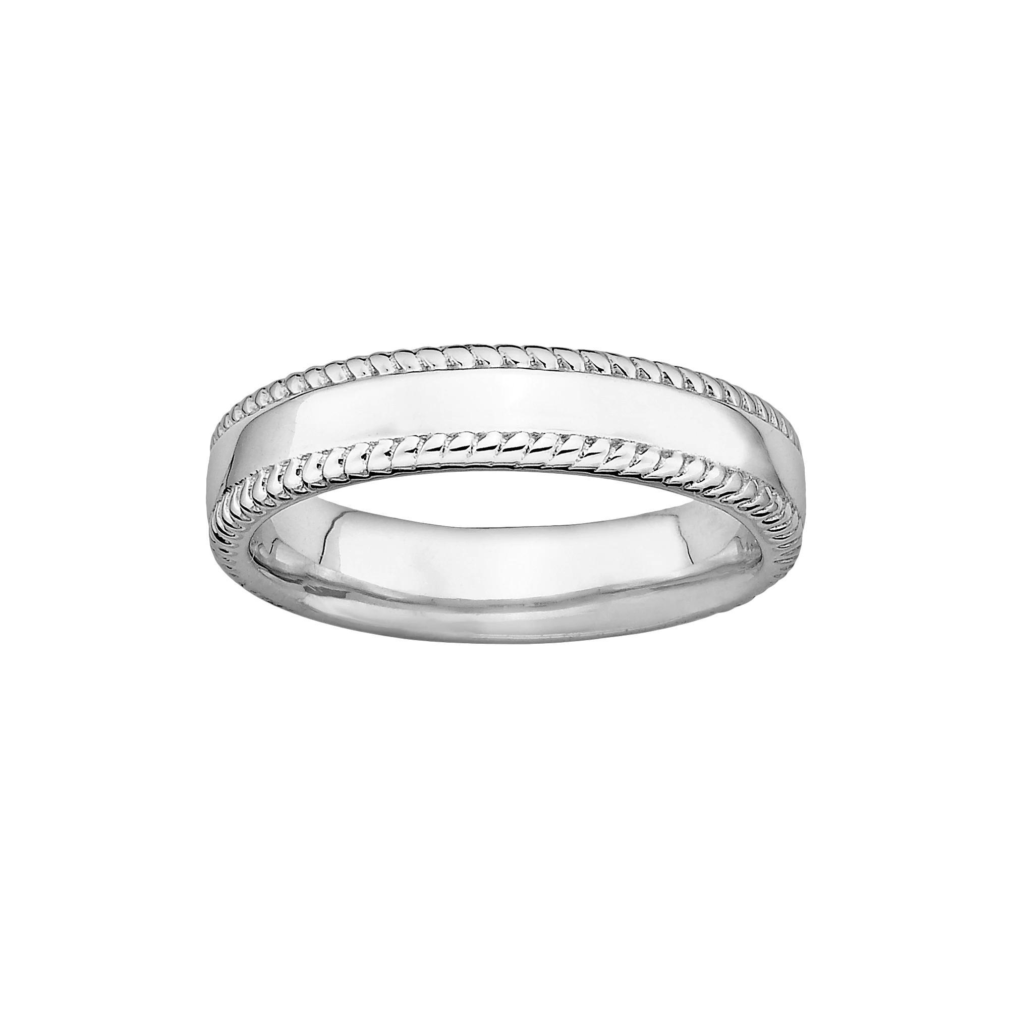 Stacks & Stones Sterling Silver Milgrain Stack Ring, Women's, Size: 10 Product Image