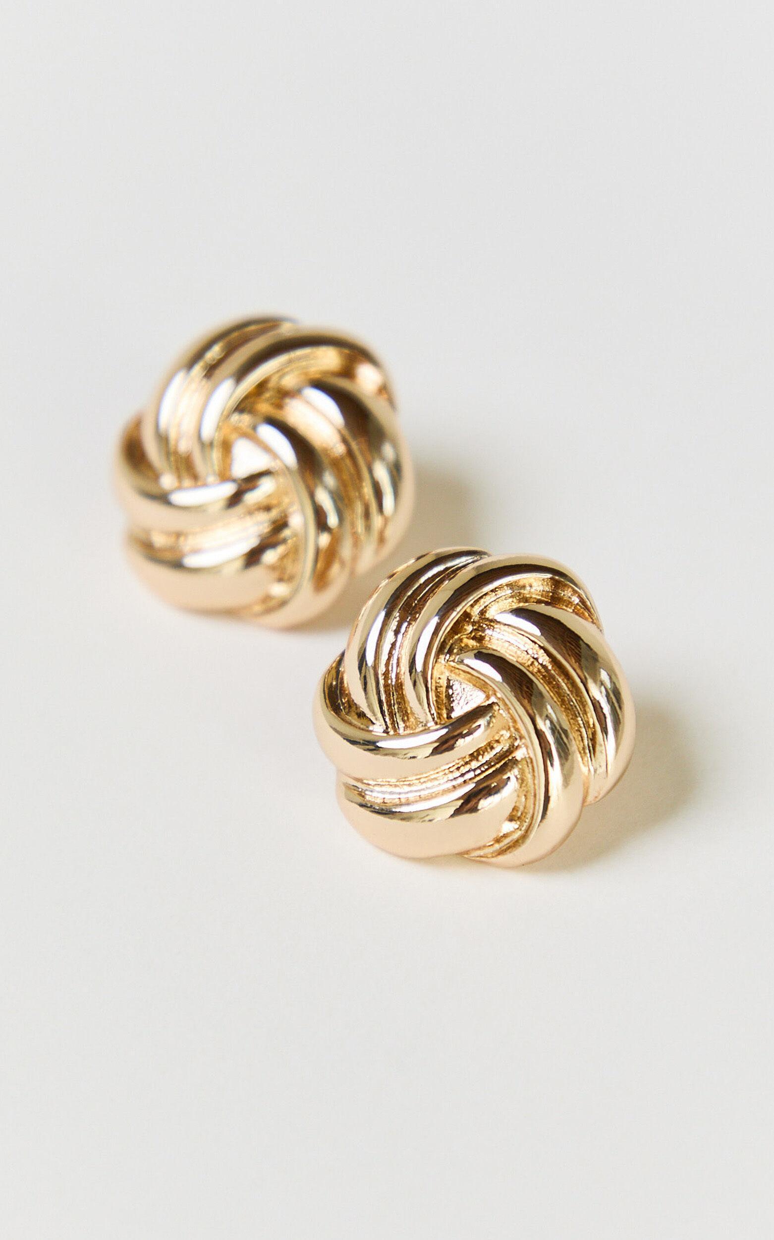 Indiana Earrings - Knot Stud Earrings in Gold Product Image