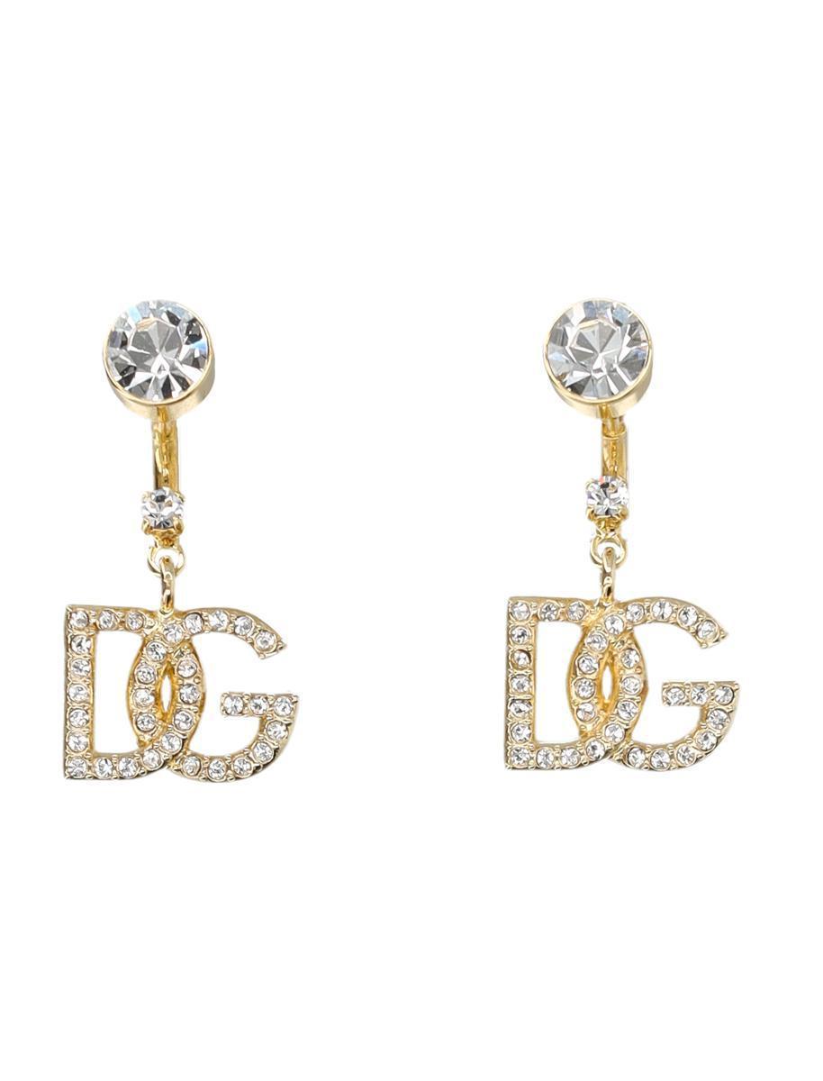DOLCE & GABBANA Earrings With Rhinestones In Gold Product Image