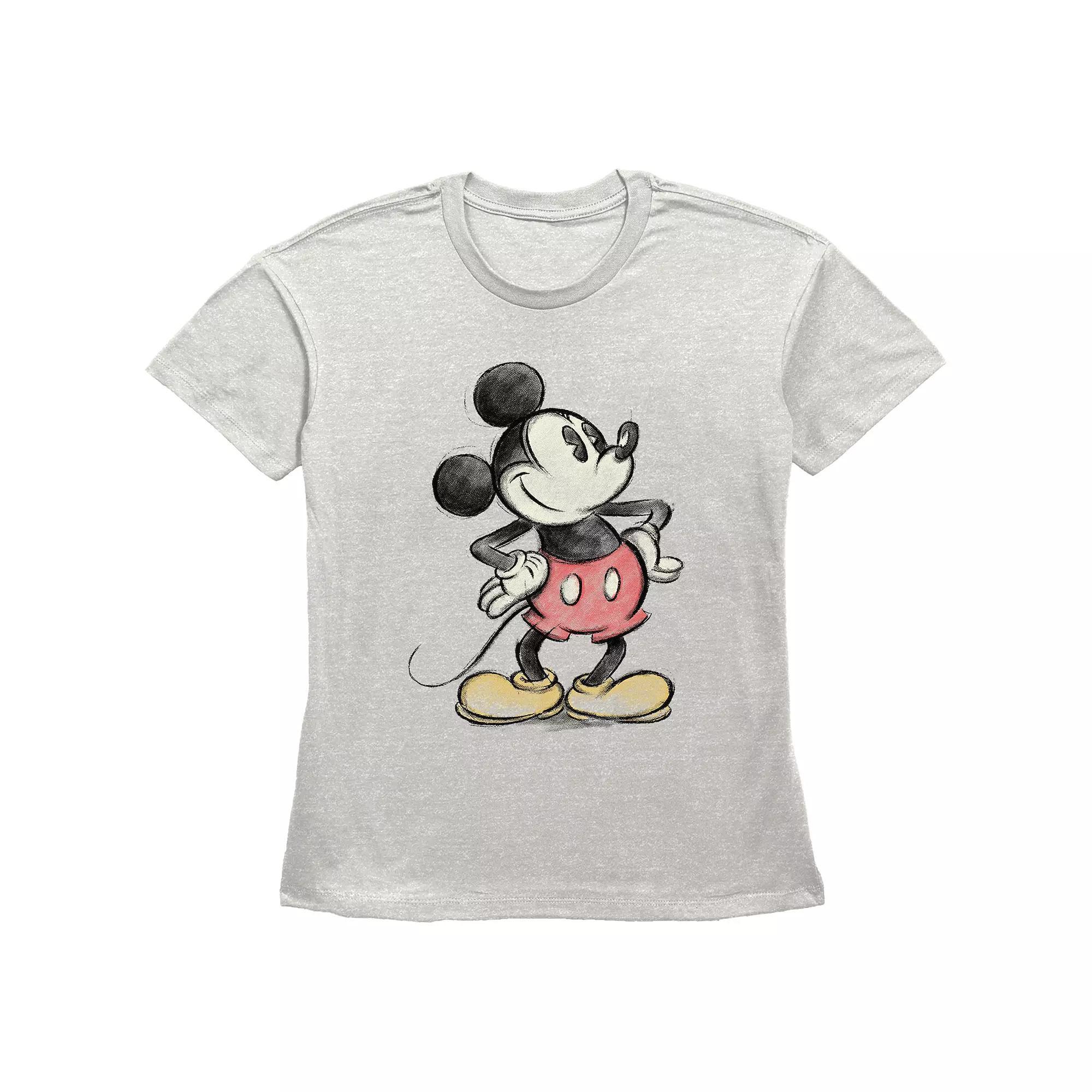 Disney's Mickey Mouse Color Sketch Women's Graphic Tee, Size: Medium, Oatmeal Product Image