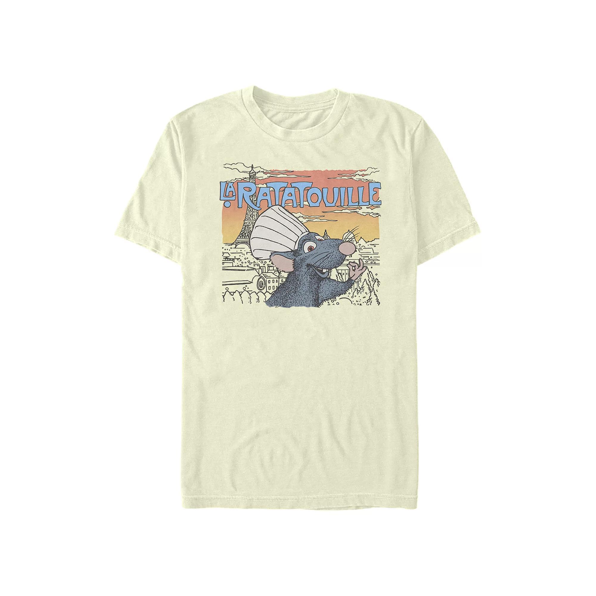 Disney / Pixar's Ratatouille Remy Wearing Chef's Hat Men's Graphic Tee, Size: Medium, Natural Product Image