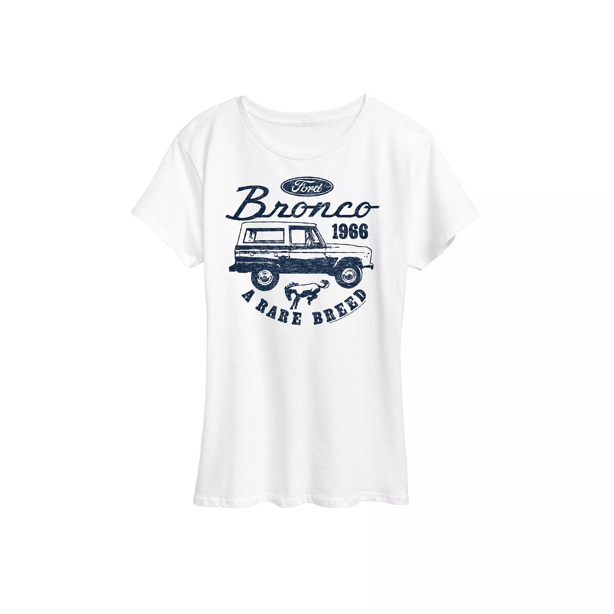 Womens Ford Vintage Bronco Rare Breed Graphic Tee Grey Gray Product Image