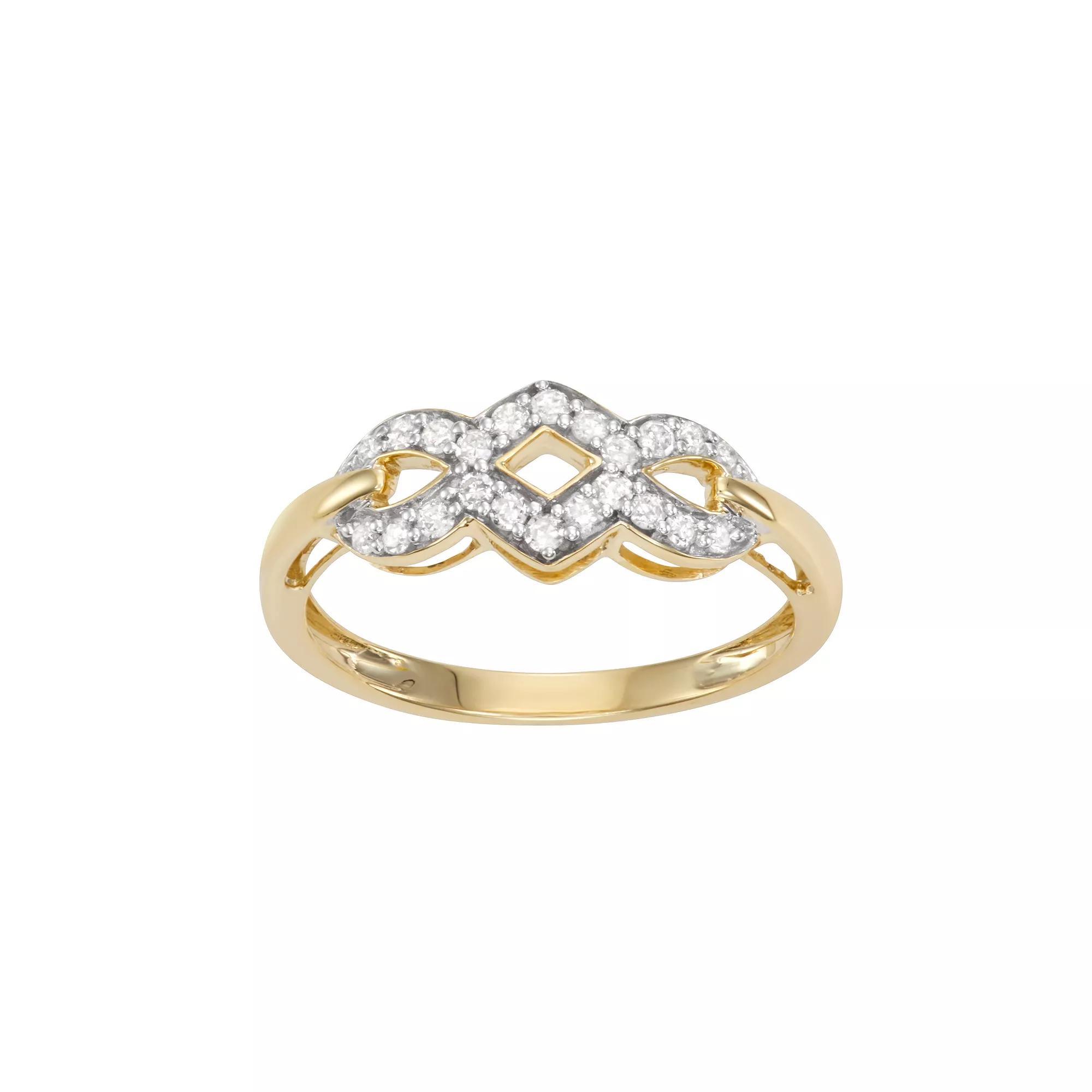 HDI 10k Gold 1/4 Carat T.W. Diamond Fashion Ring, Women's, Size: 5 Product Image