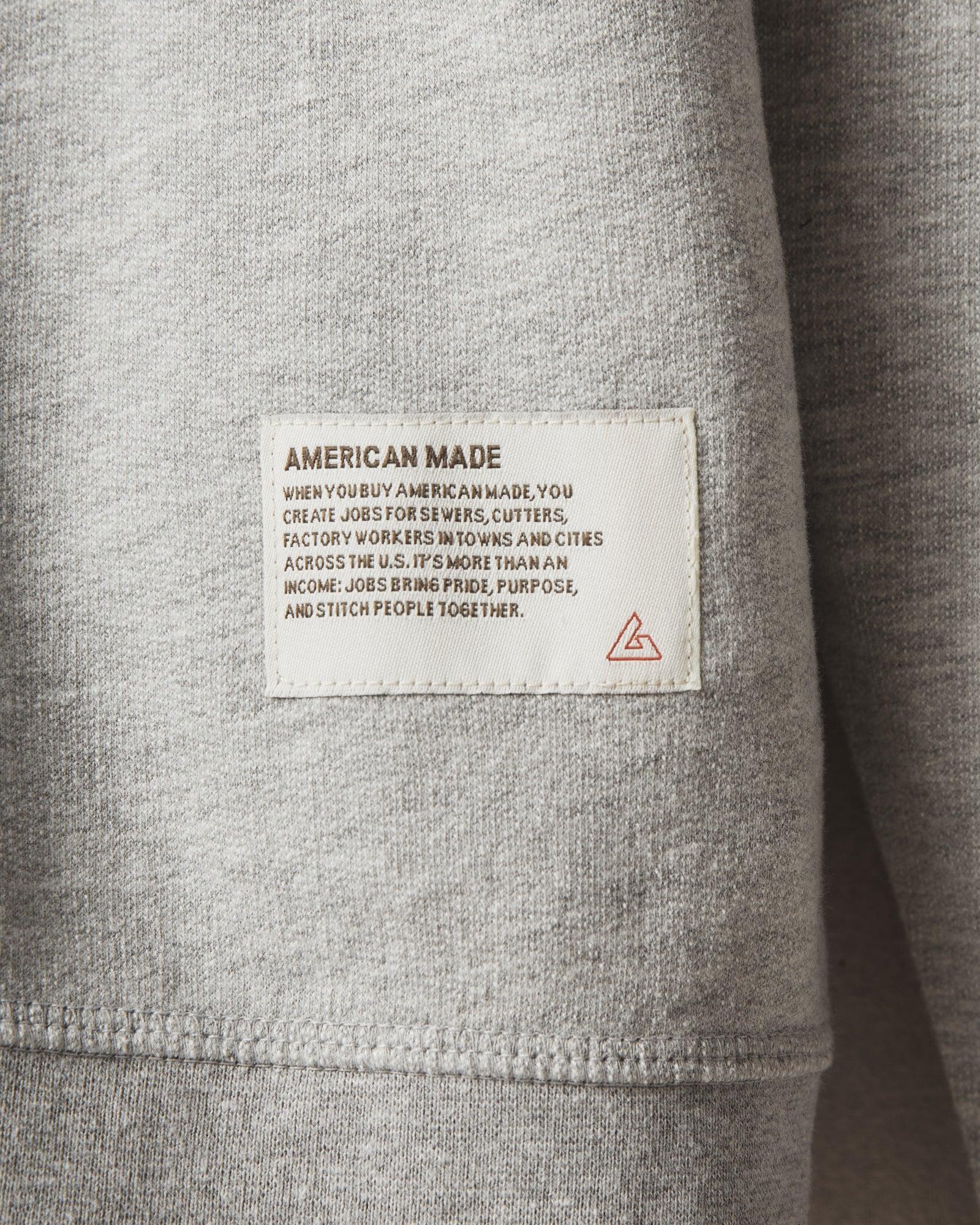Men's French Terry Crew American Made - Ash Heather Male Product Image