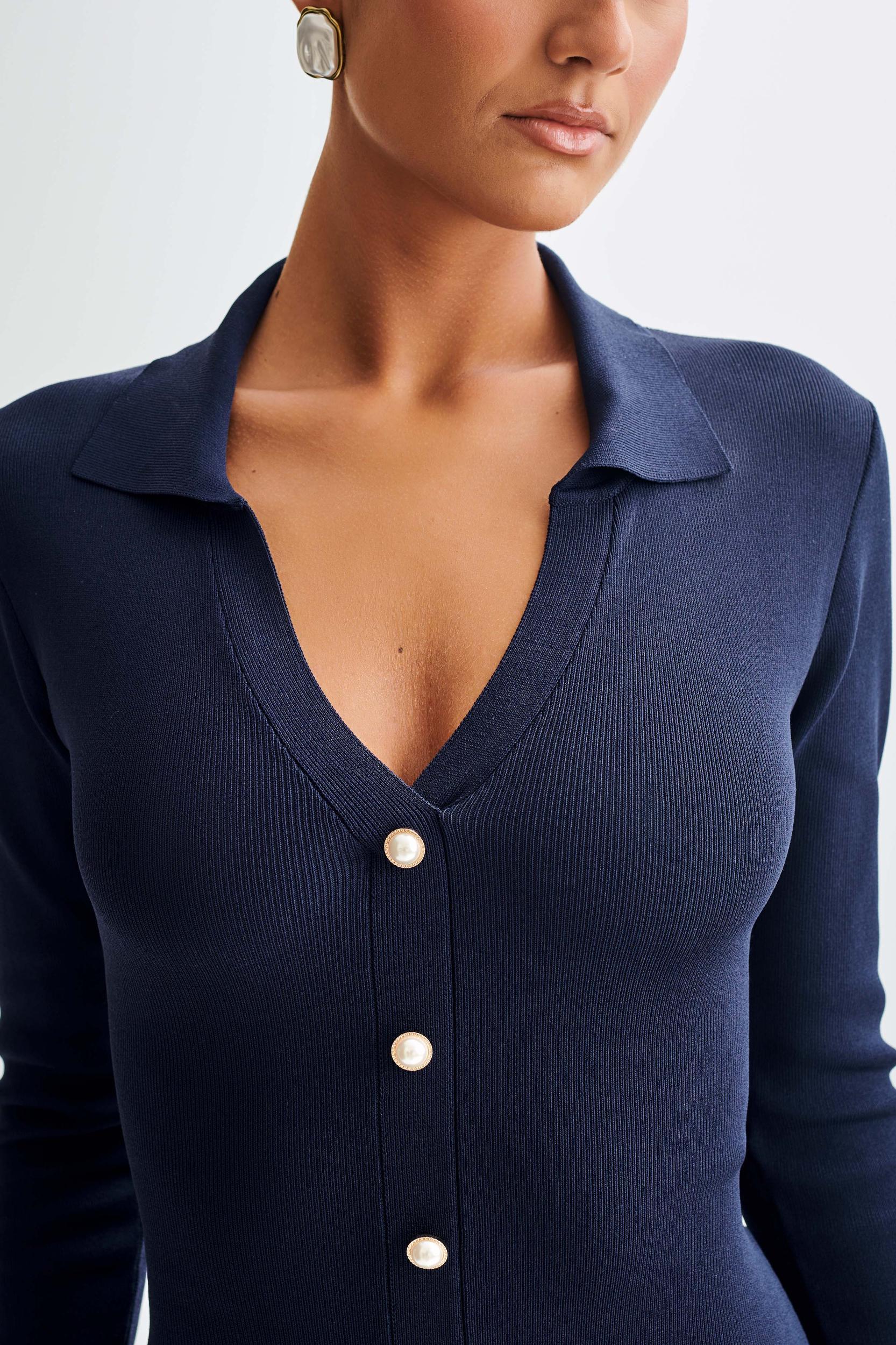Pareesa Frill Mini Dress - Navy Product Image