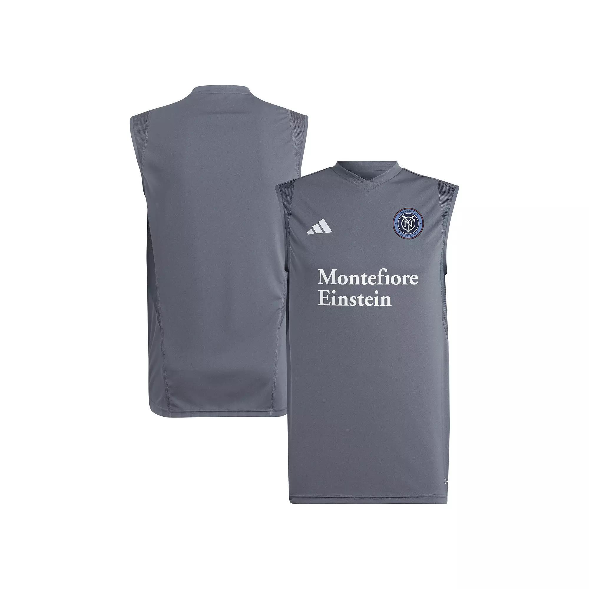 Mens adidas Gray New York City FC 2024 Sleeveless Training Jersey Product Image