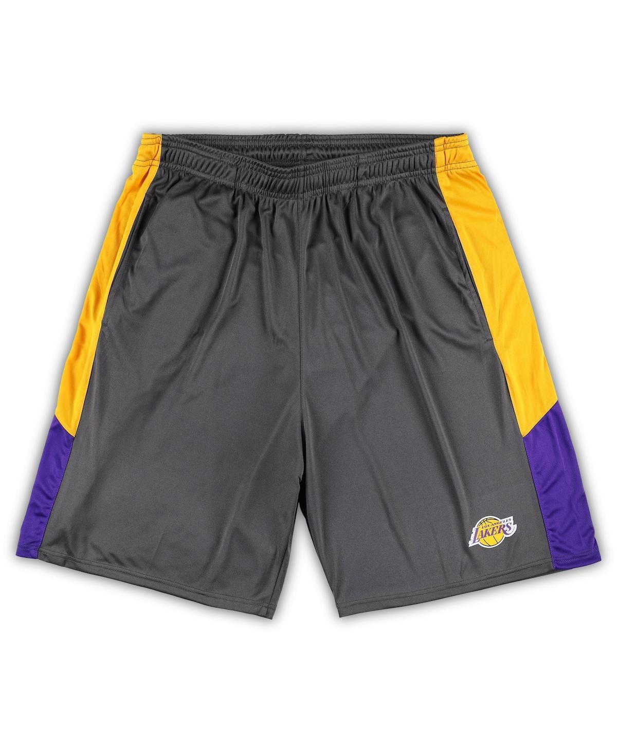 Men's Fanatics Branded Gray Los Angeles Lakers Big & Tall Shorts, Size: 3XB, Grey Product Image