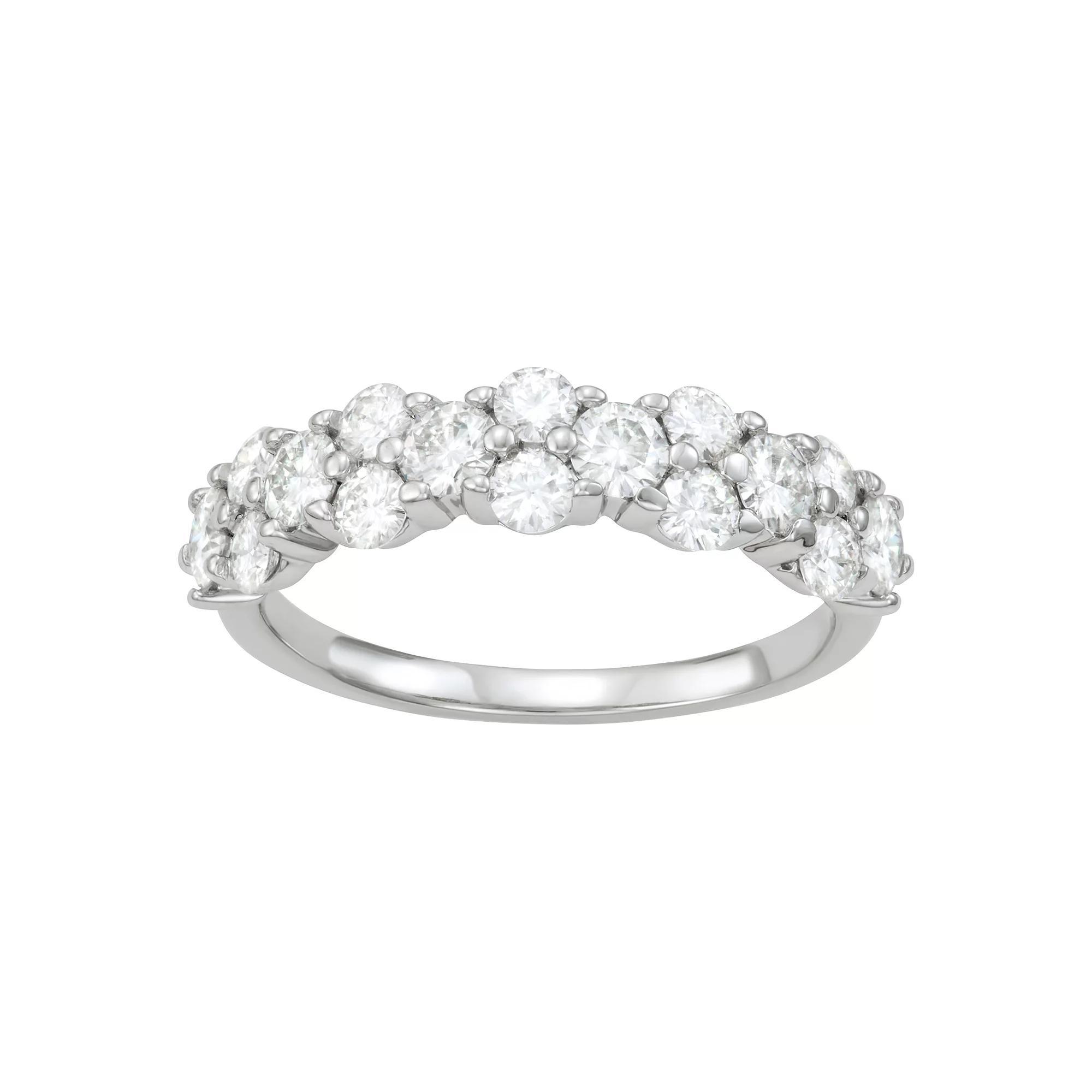 Charles & Colvard 14k White Gold 1 1/5 Carat T.W. Lab-Created Moissanite Stackable Band, Women's, Size: 9 Product Image