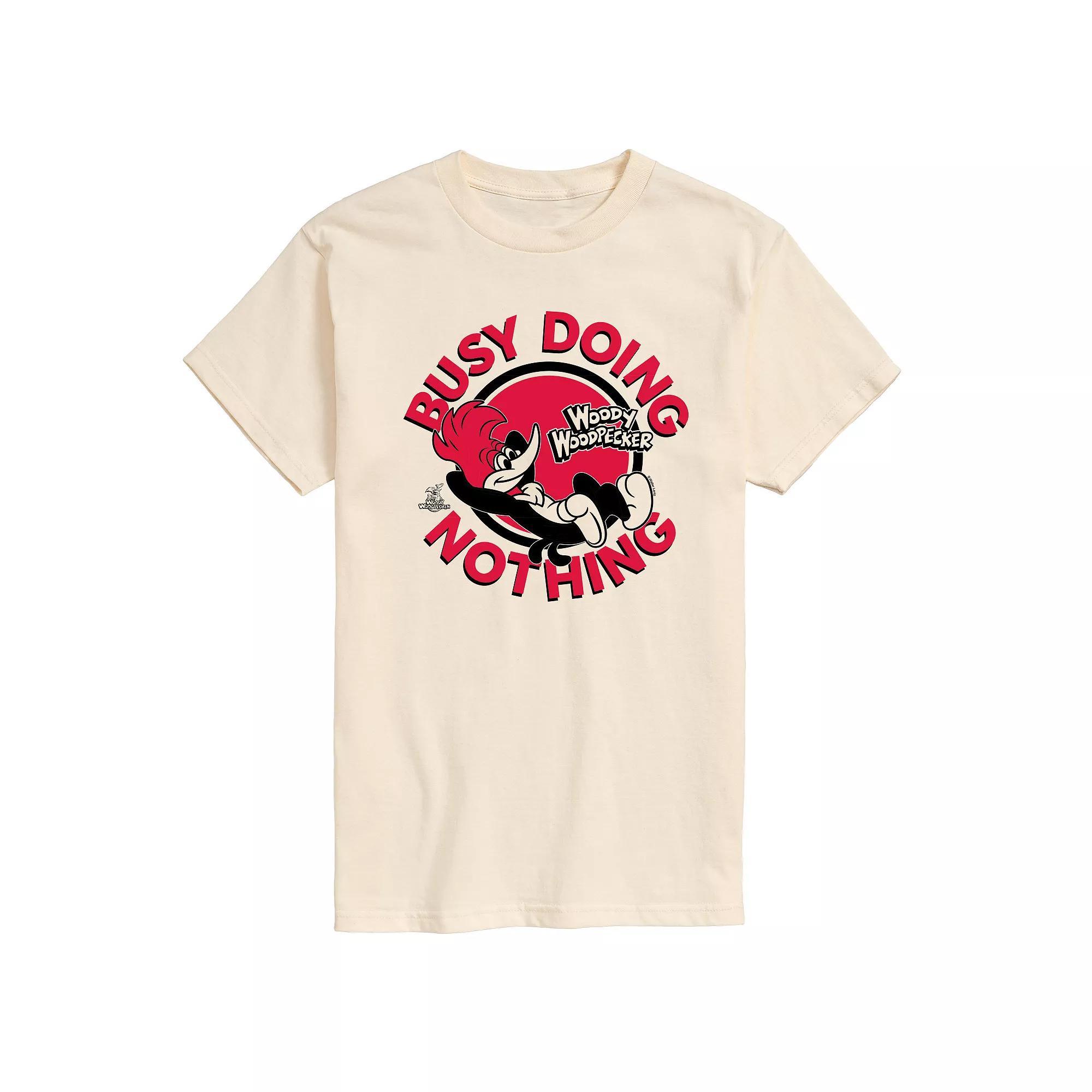 Mens Woody Woodpecker Busy Doing Nothing Graphic Tee Product Image
