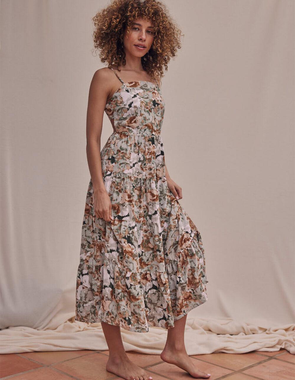 WEST OF MELROSE Open Back Womens Tiered Maxi Dress Product Image