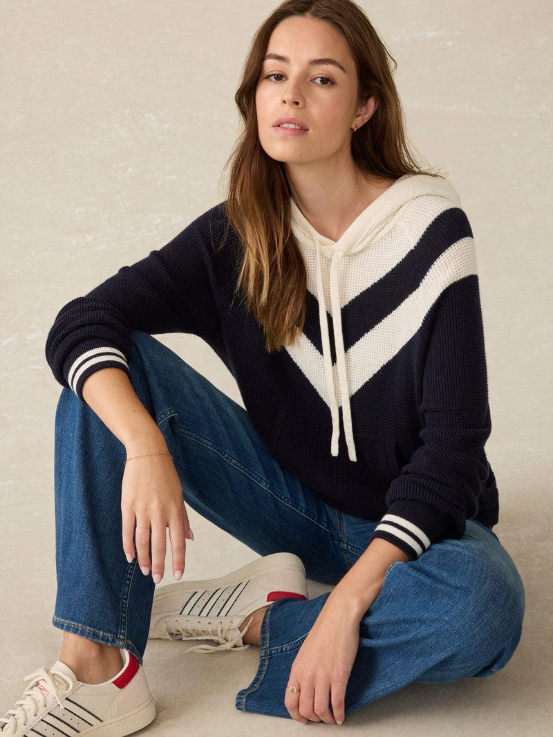 Throwback Waffle Hoodie - Varsity Blues Product Image