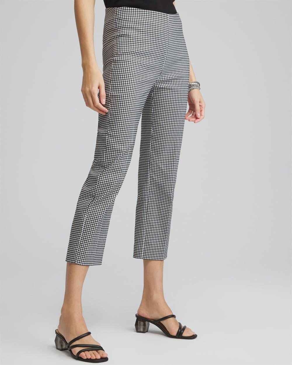 Women's Juliet Gingham Straight Cropped Pants Product Image