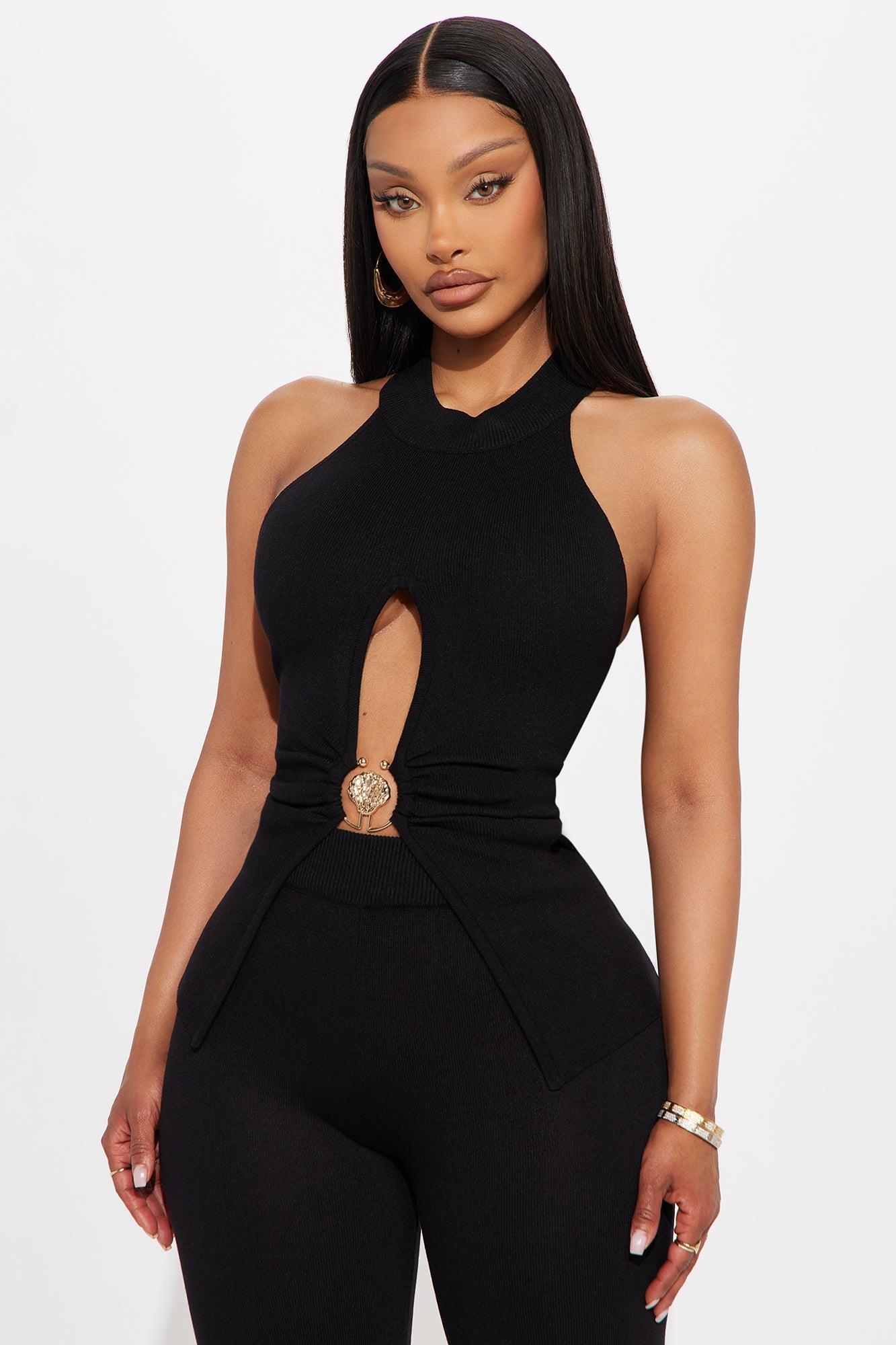 Paradise Nights Sweater Pant Set - Black Product Image